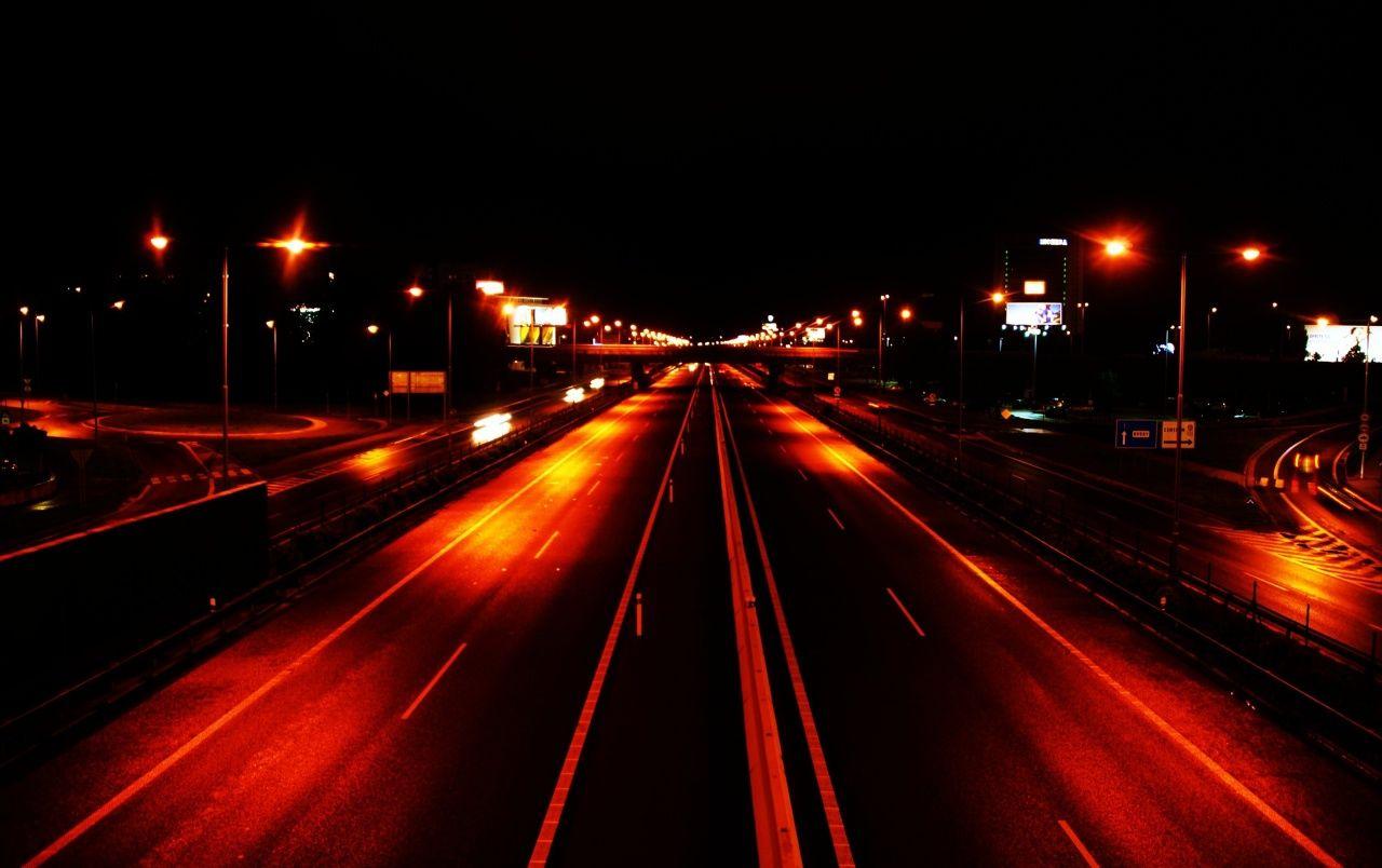 Highway in night wallpaper. Highway in night