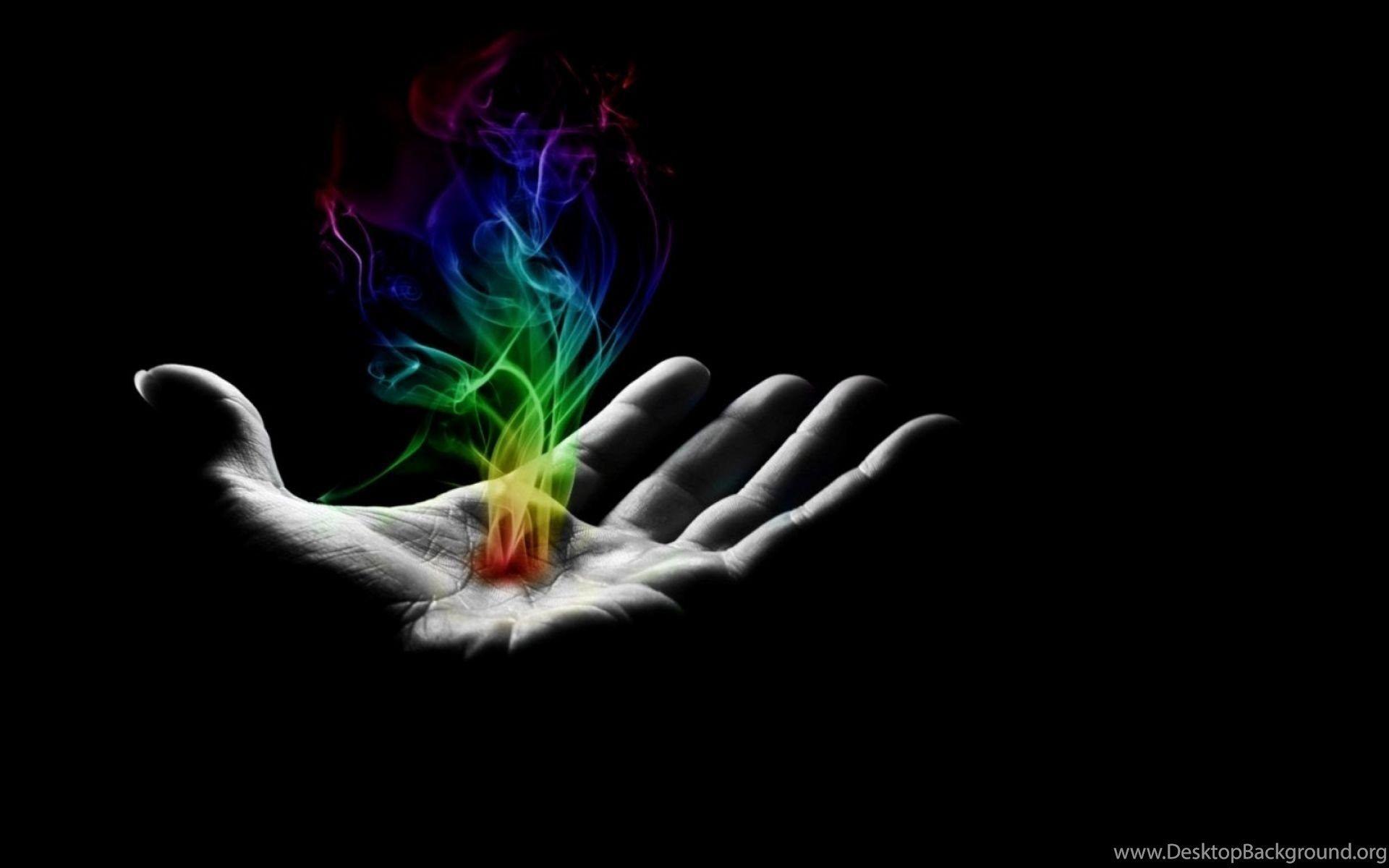3D Magical Hand With Color Smoke Wallpaper Desktop Background
