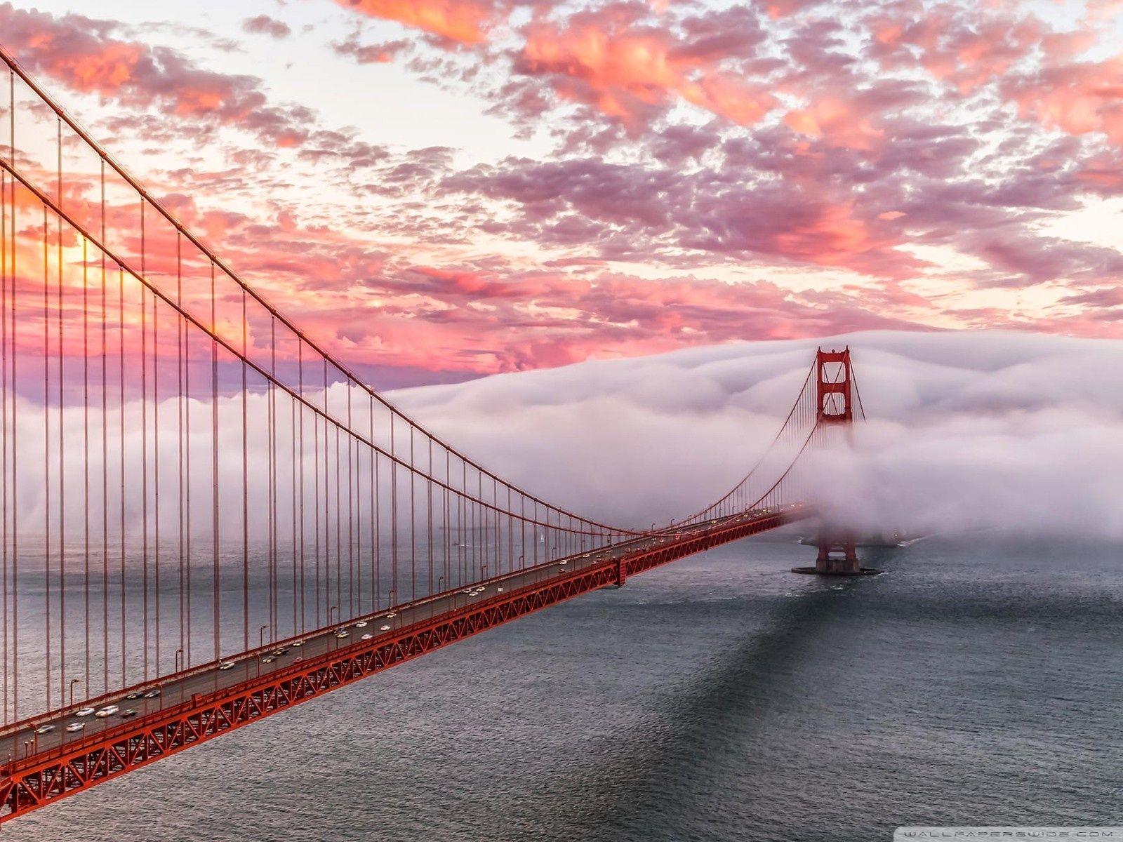 Golden Gate In Clouds San Francisco ❤ 4K HD Desktop Wallpaper