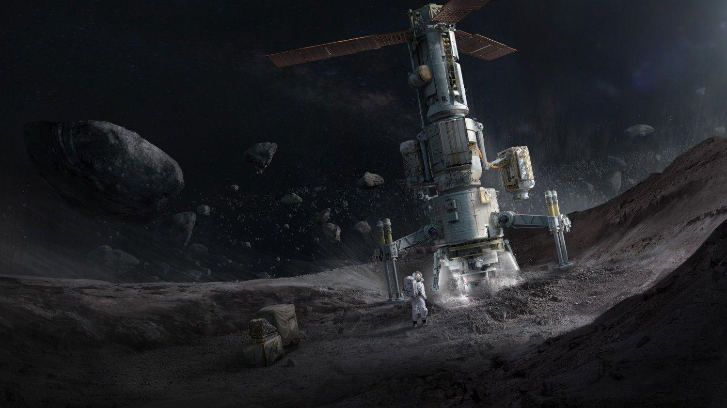 Download 1500x842 Planet Surface, Astronaut, Asteroid, Sci Fi
