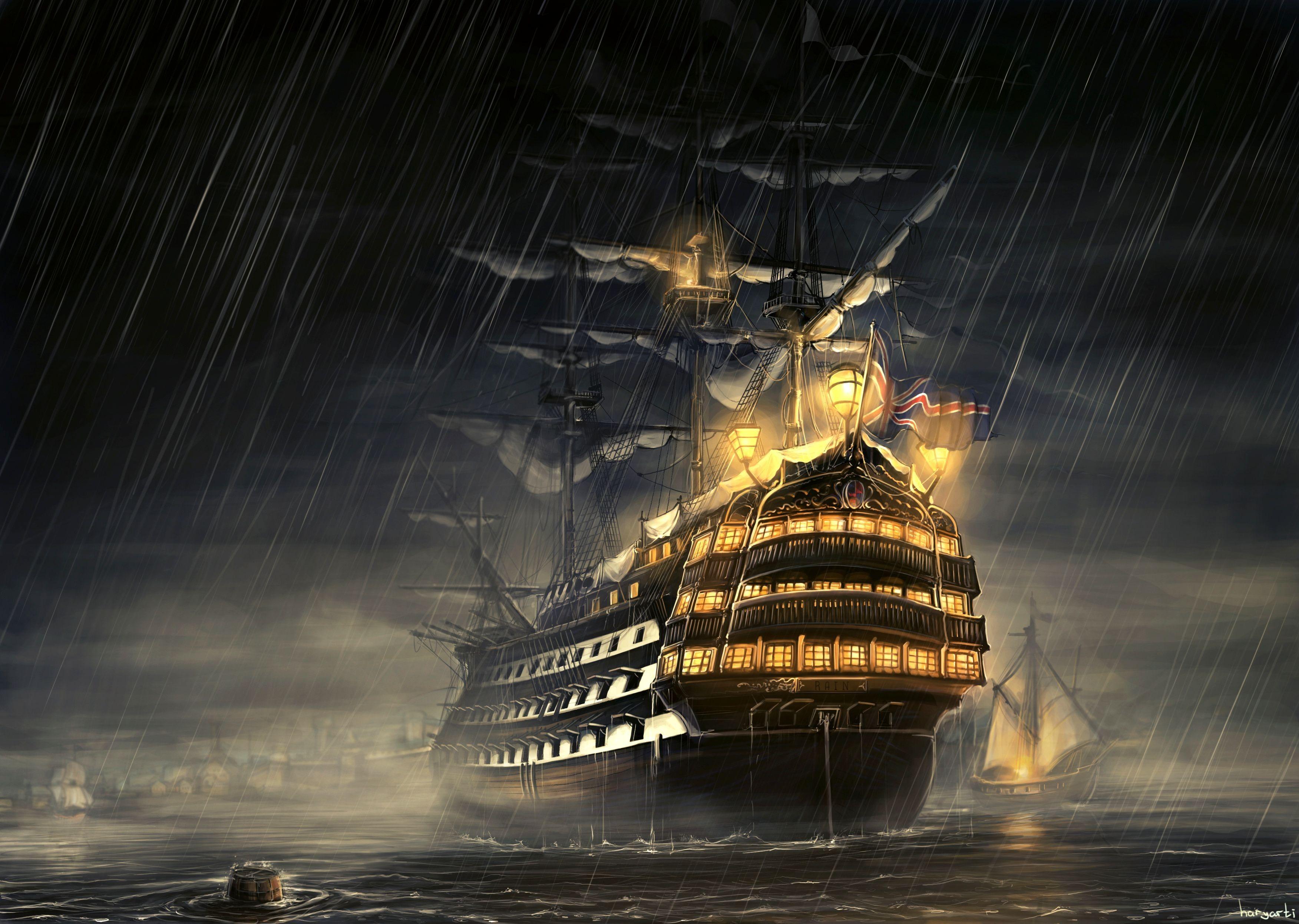 Fantasy Ship Wallpaper 4 X 2493