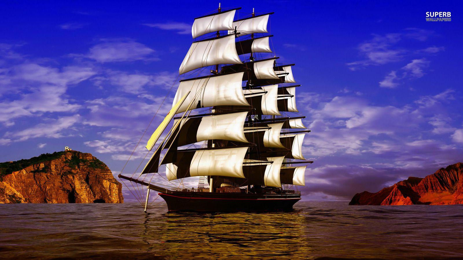 Fantasy image Pirate Ship HD wallpaper and background photo