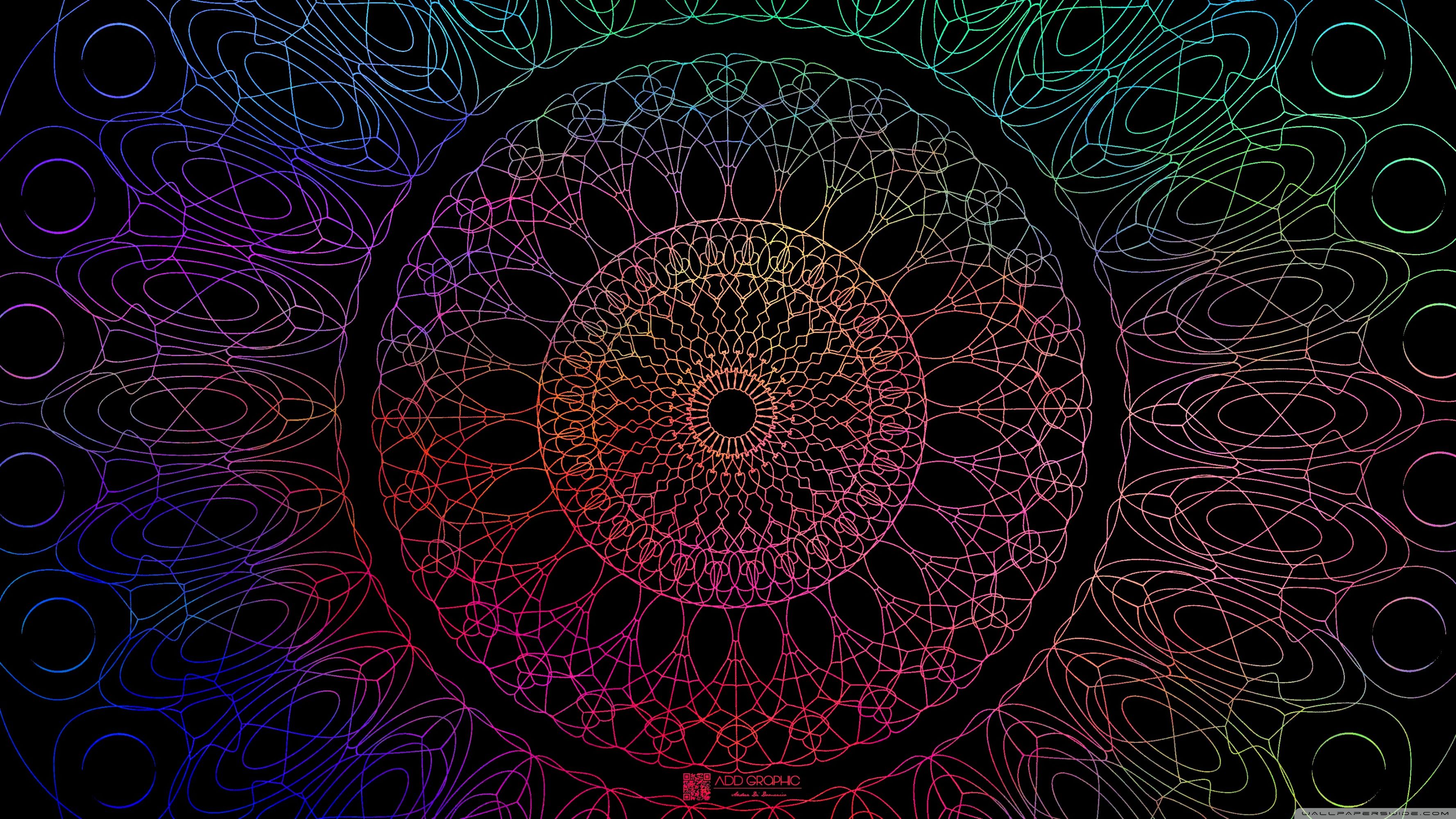 Hand drawn mandala design with rainbow pride colors on black background  Great for festival wallpaper desktop Stock Photo  Alamy