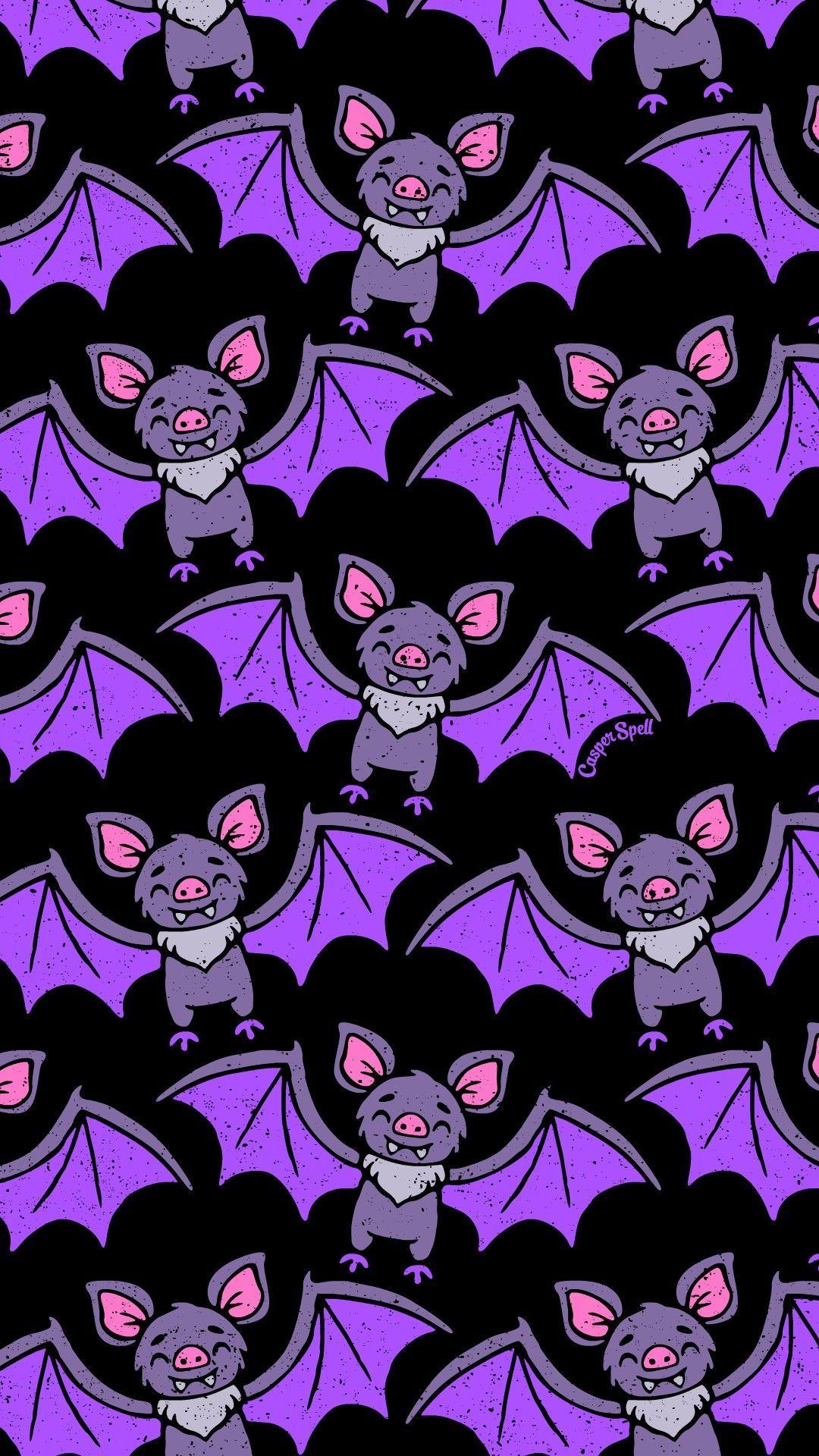 Bats Repeat Pattern Wallpaper iPhone Phone Screensaver Surface