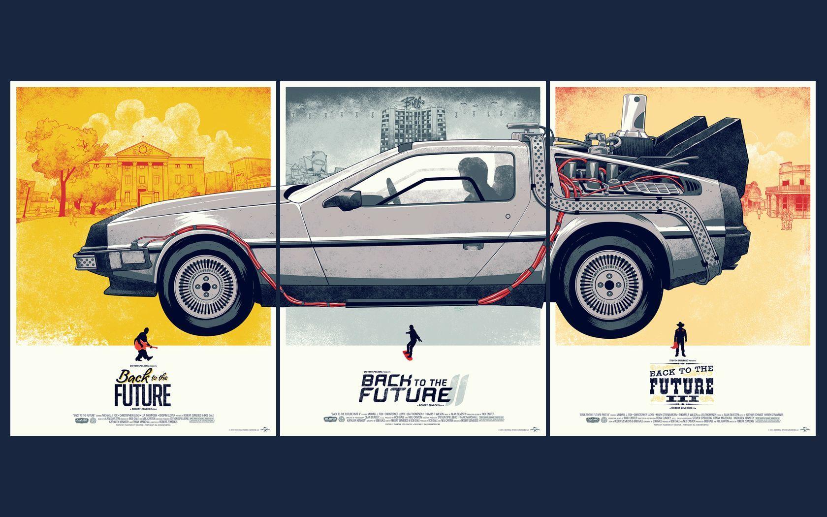 Made a wallpaper from the Back to the Future posters (1680x1050)