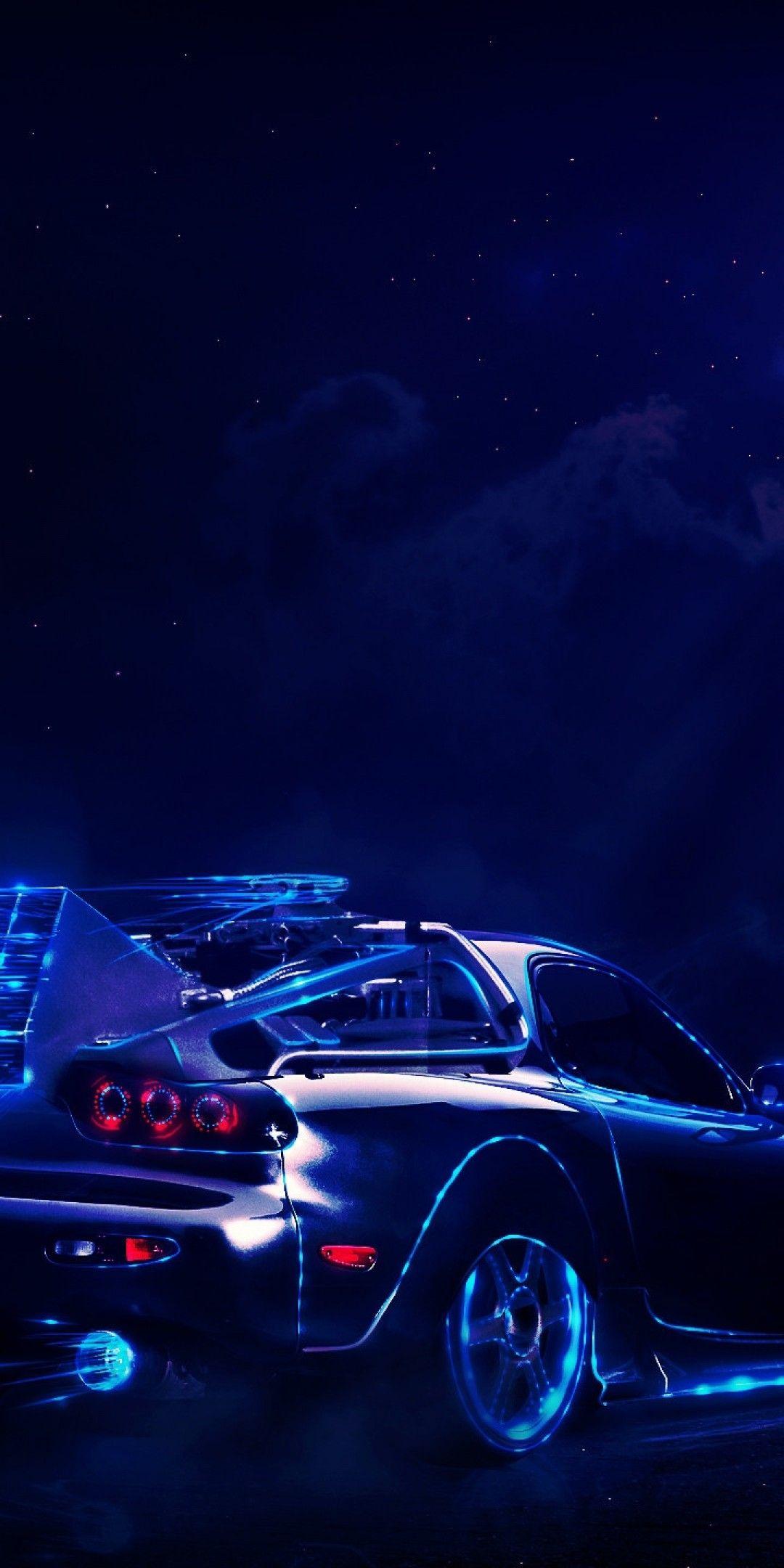 Download 1080x2160 Back To The Future, Mazda Rx Moon, Digital Art