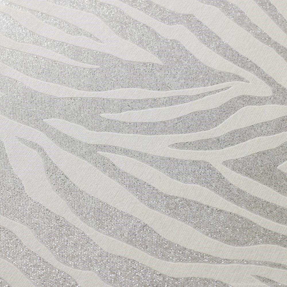 Graham & Brown Wallpaper Zebra Silver Glitter Wallpaper