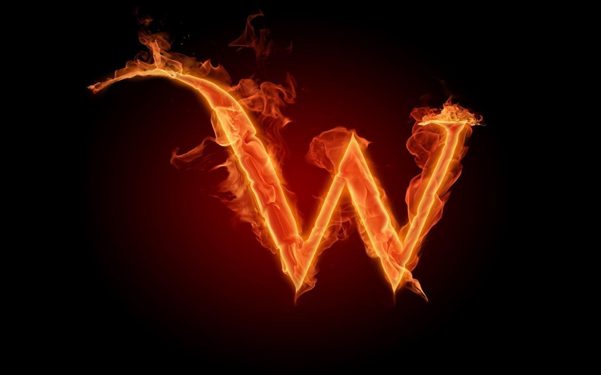 Burning Fire Letter W Wallpaper Download. Letter w, Picture letters, Lettering