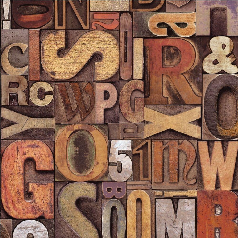 Muriva Slate Letters Typography Wallpaper J48005. I