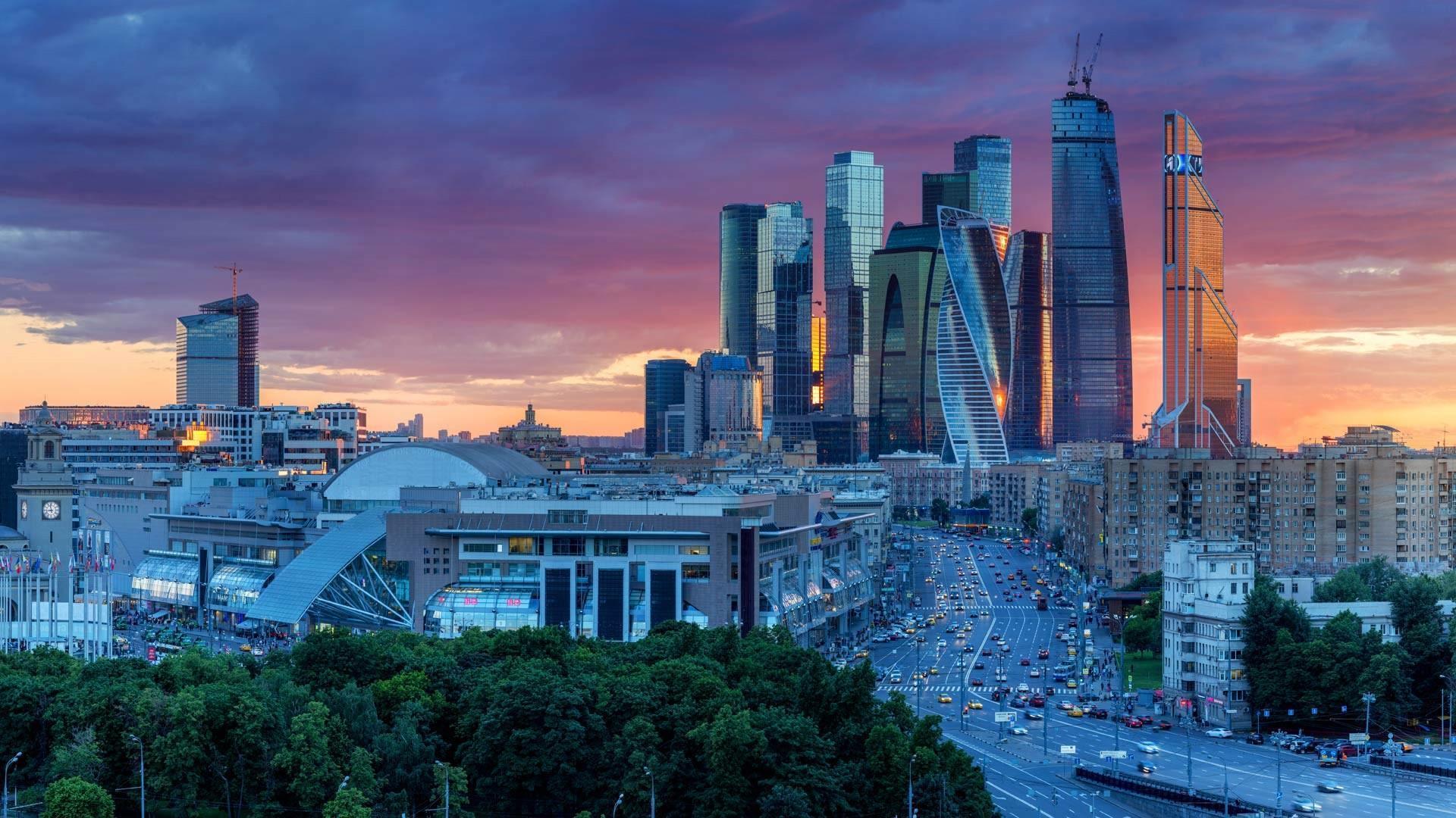 Downtown Moscow Russia Wallpaper 12 X 1080