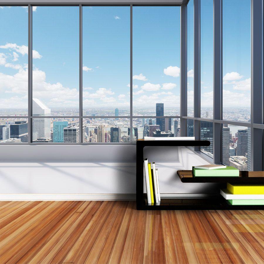 ShineHome 3D Large Custom Office Window Building View Wallpaper 3 d