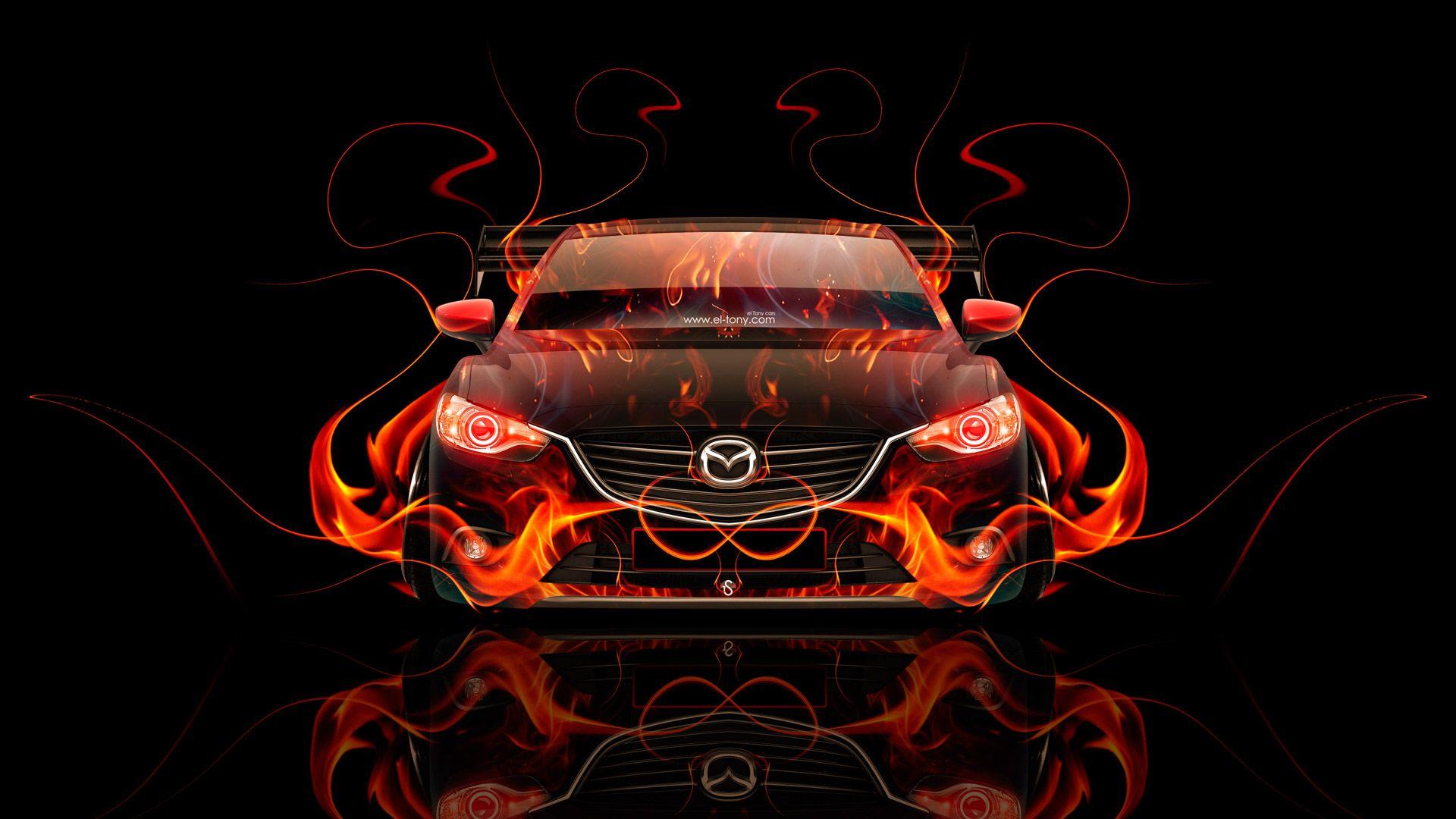 Mazda 6 JDM Tuning Front Fire Abstract Car 2015