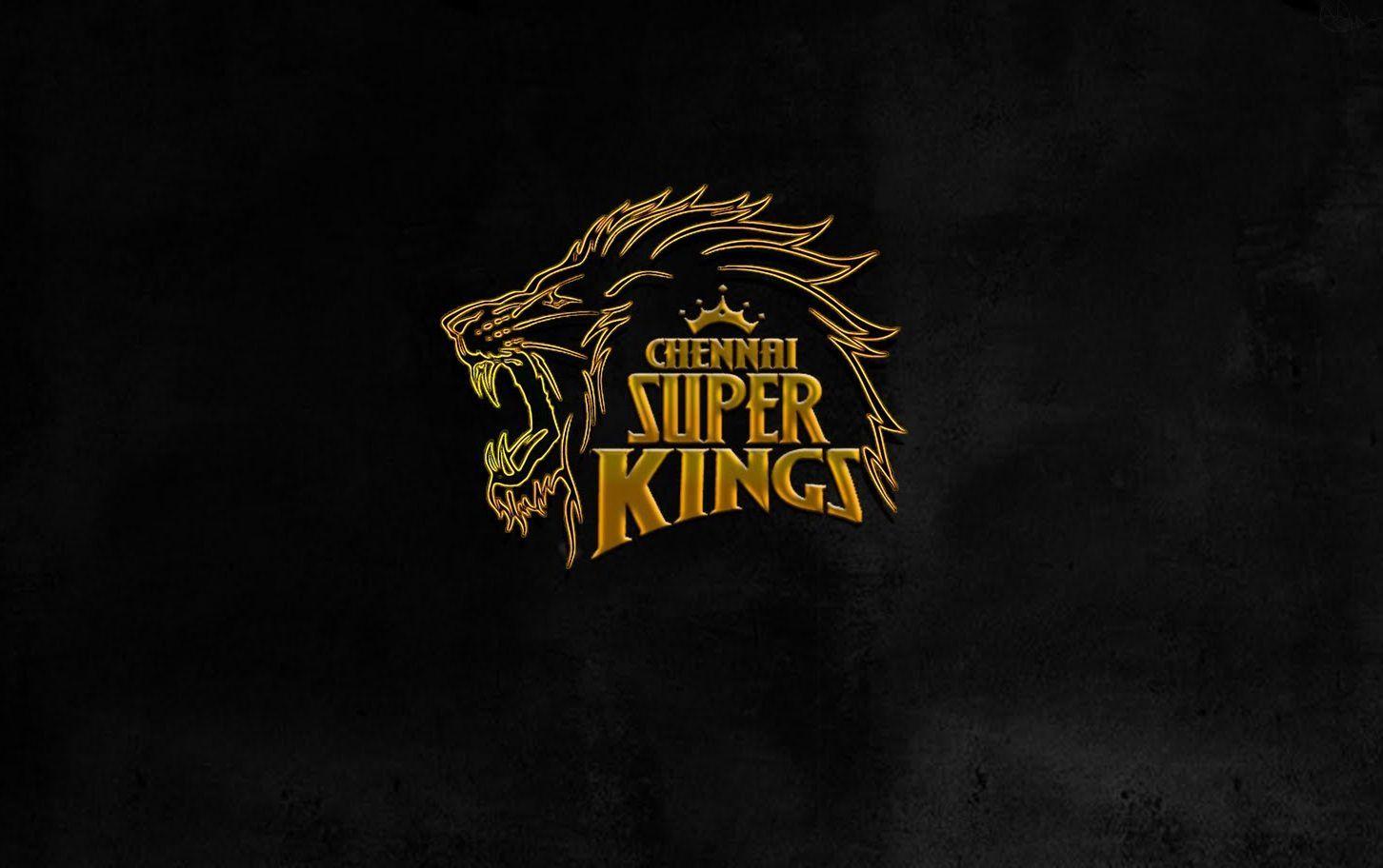 Csk Chennai Super Kings Golden Logo Black Background HD