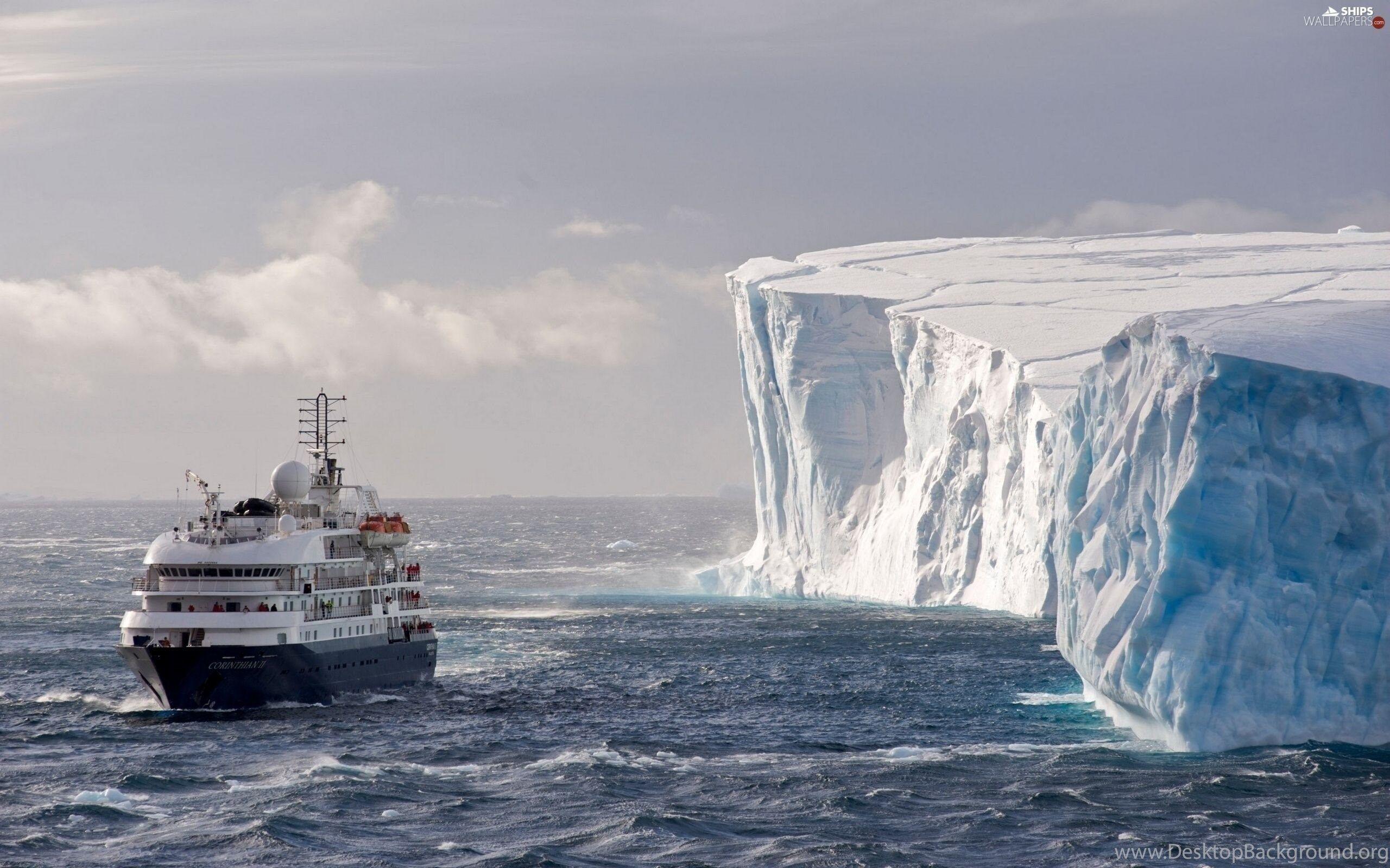 Ship, Ice, Antarctica, Passenger, Mountains Ships Wallpaper