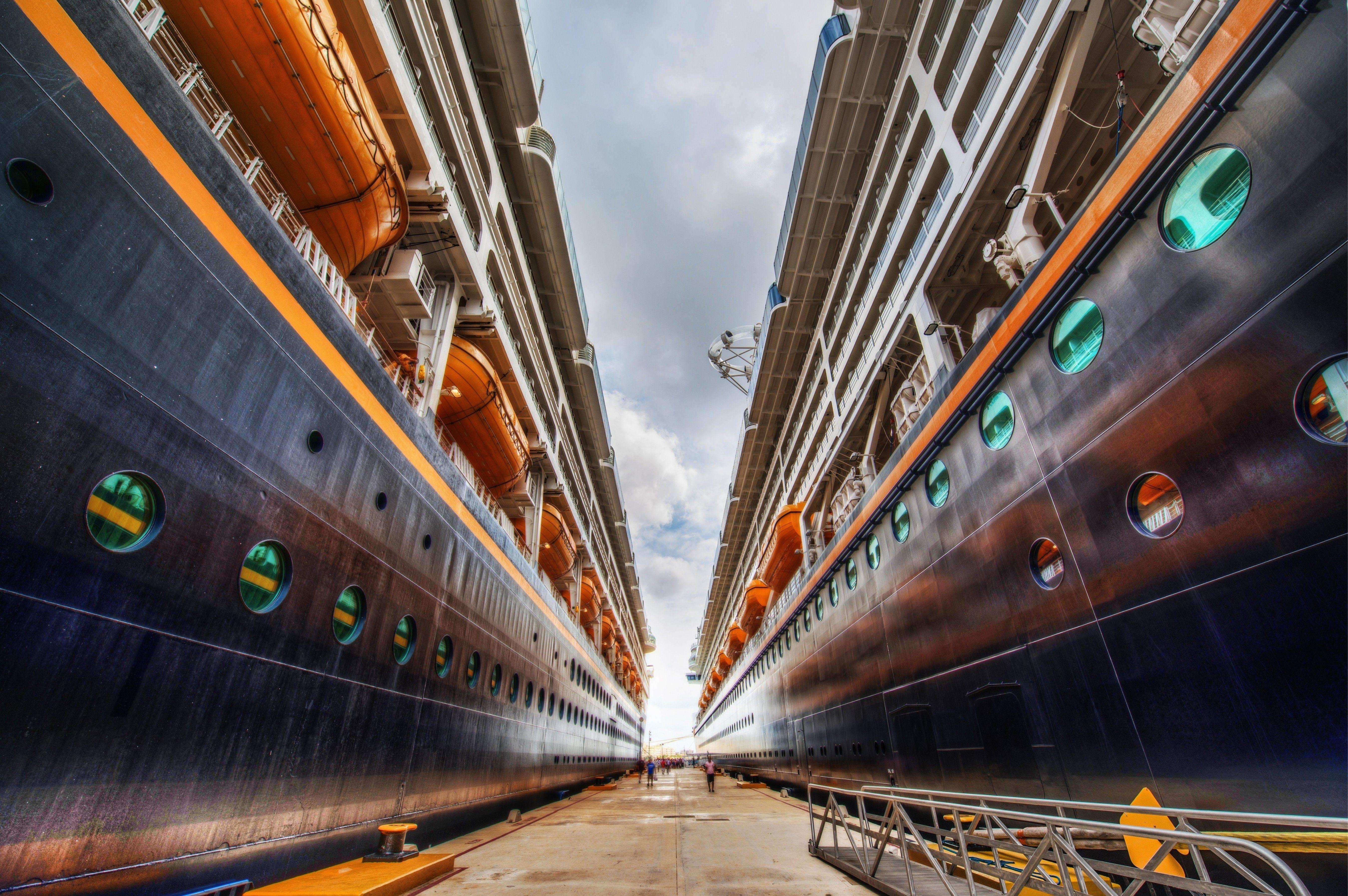 Download 5399x3590 Cruise Ship, Giant, Port, Worm View, Ships