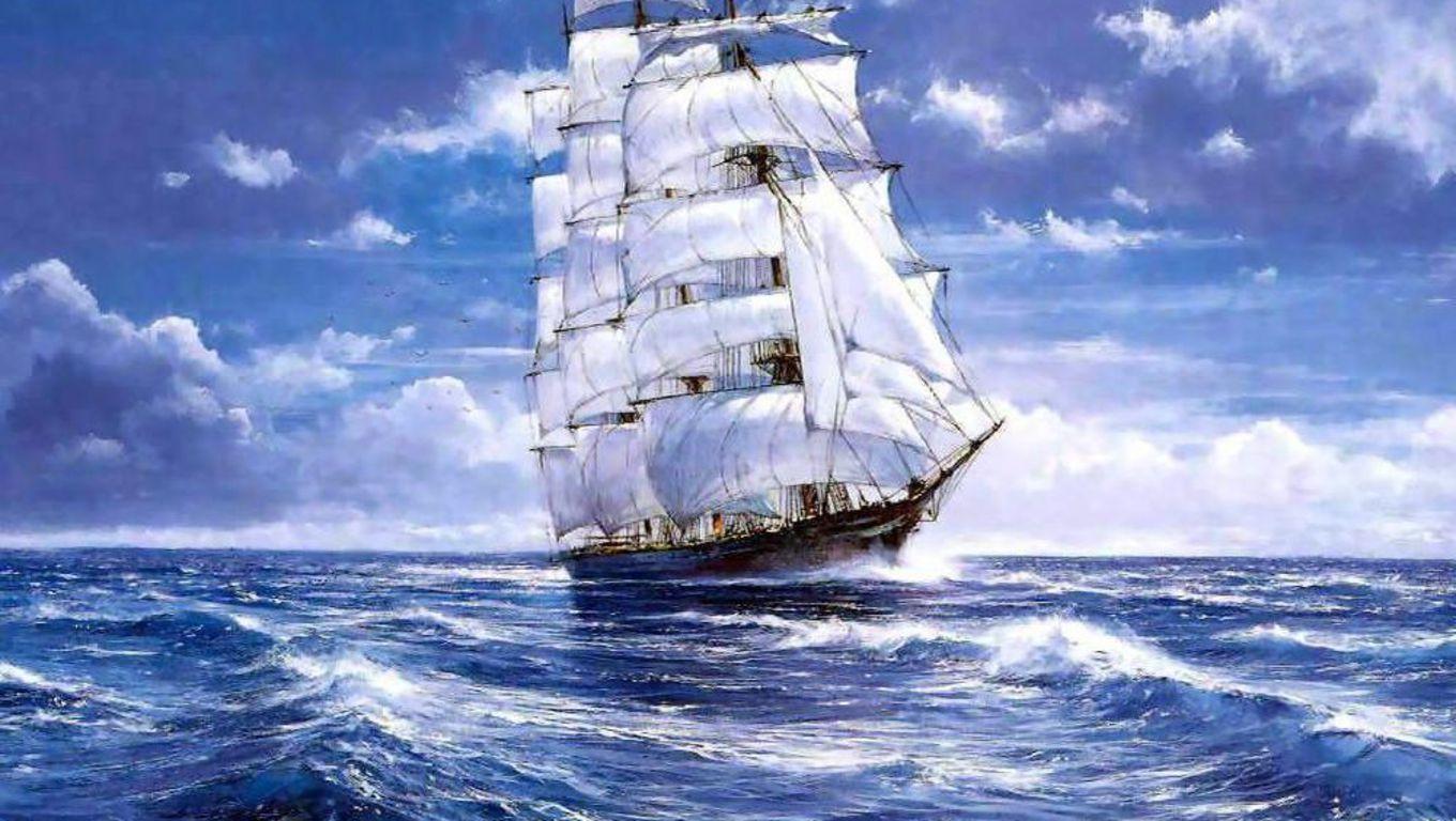 1360x768px Tall Ship Wallpaper