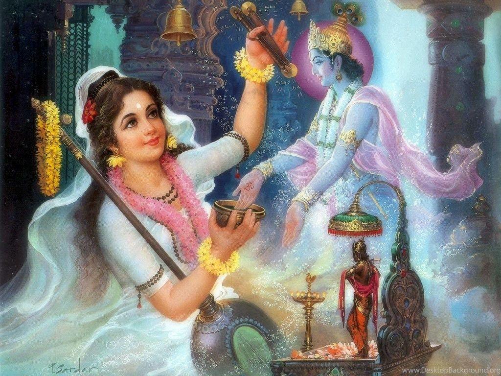 Lord Krishna And Meera Wallpaper Desktop Background