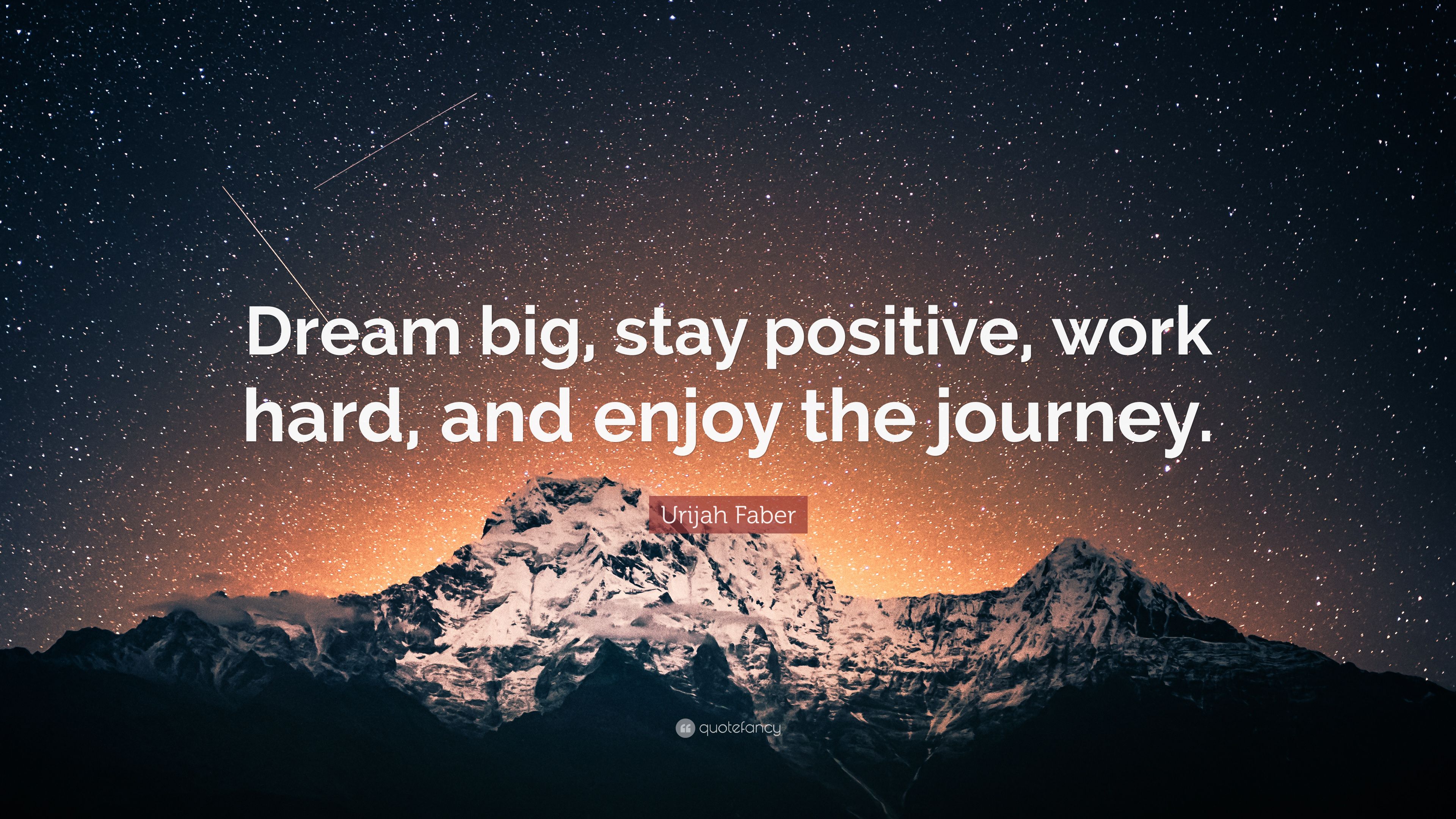 Urijah Faber Quote: “Dream big, stay positive, work hard, and enjoy the journey.” (28 wallpaper)