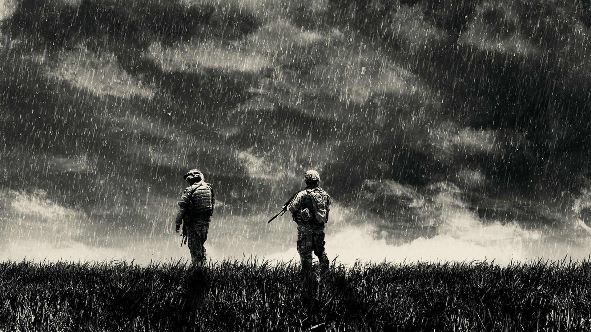 Soldiers In Rain HD Wallpaperx1080