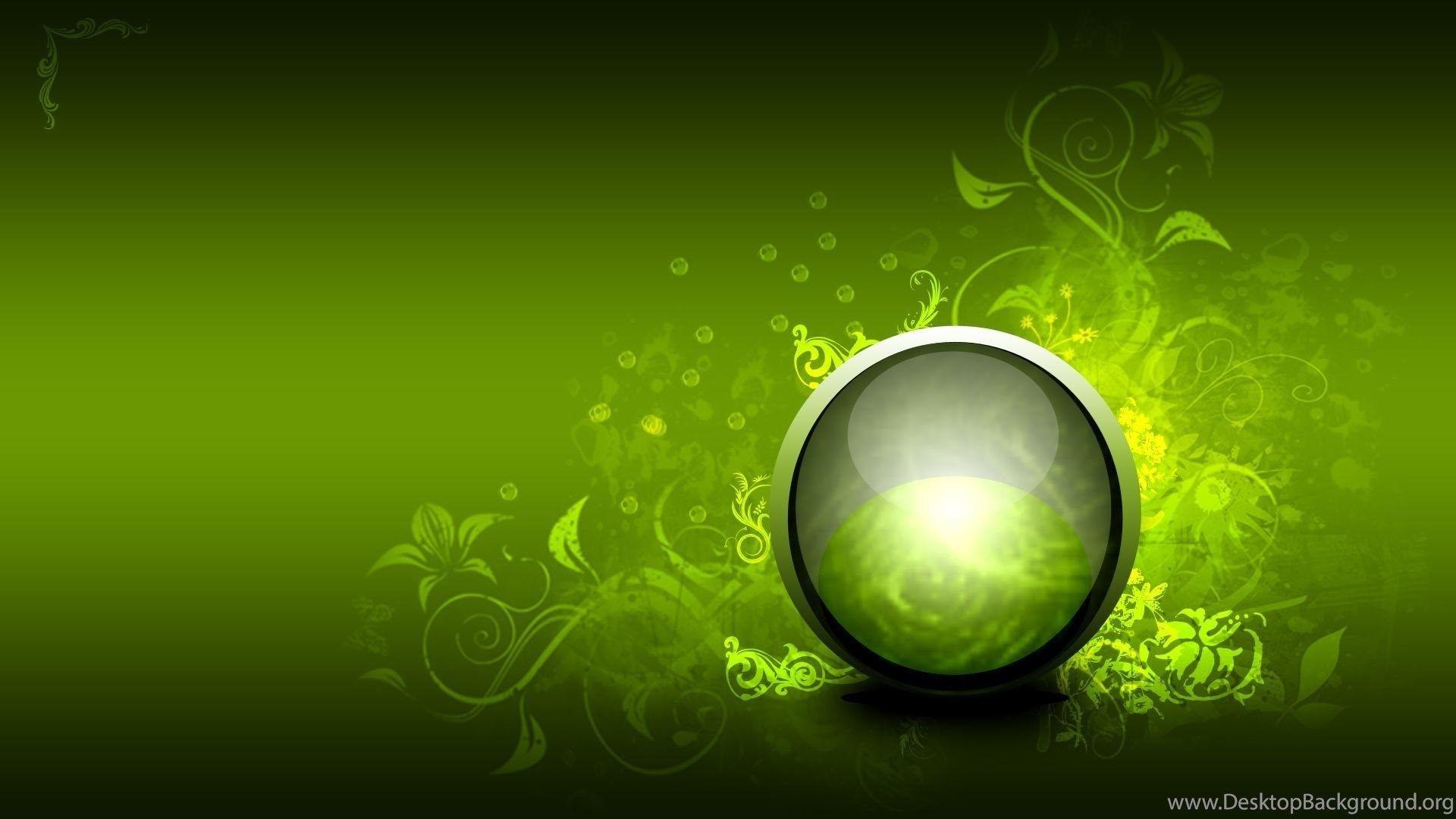 3D vector green ball HD Desktop Background