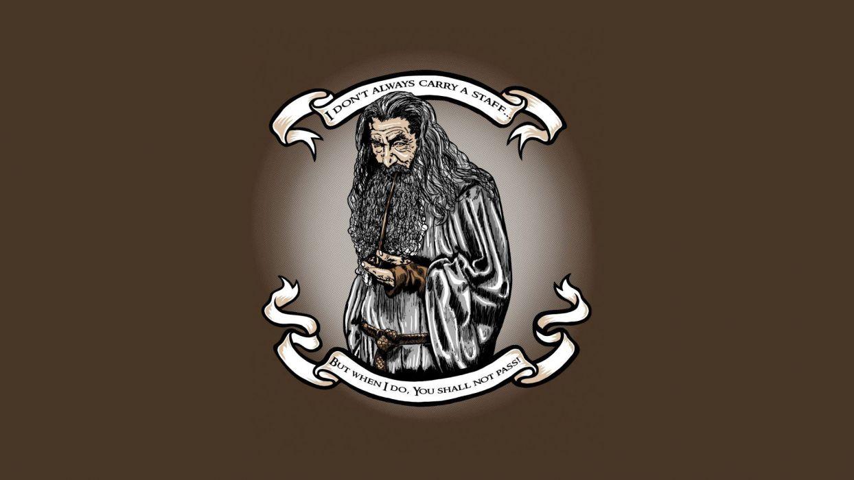 Lord of the Rings Gandalf Wizard Drawing Brown humor funny quotes