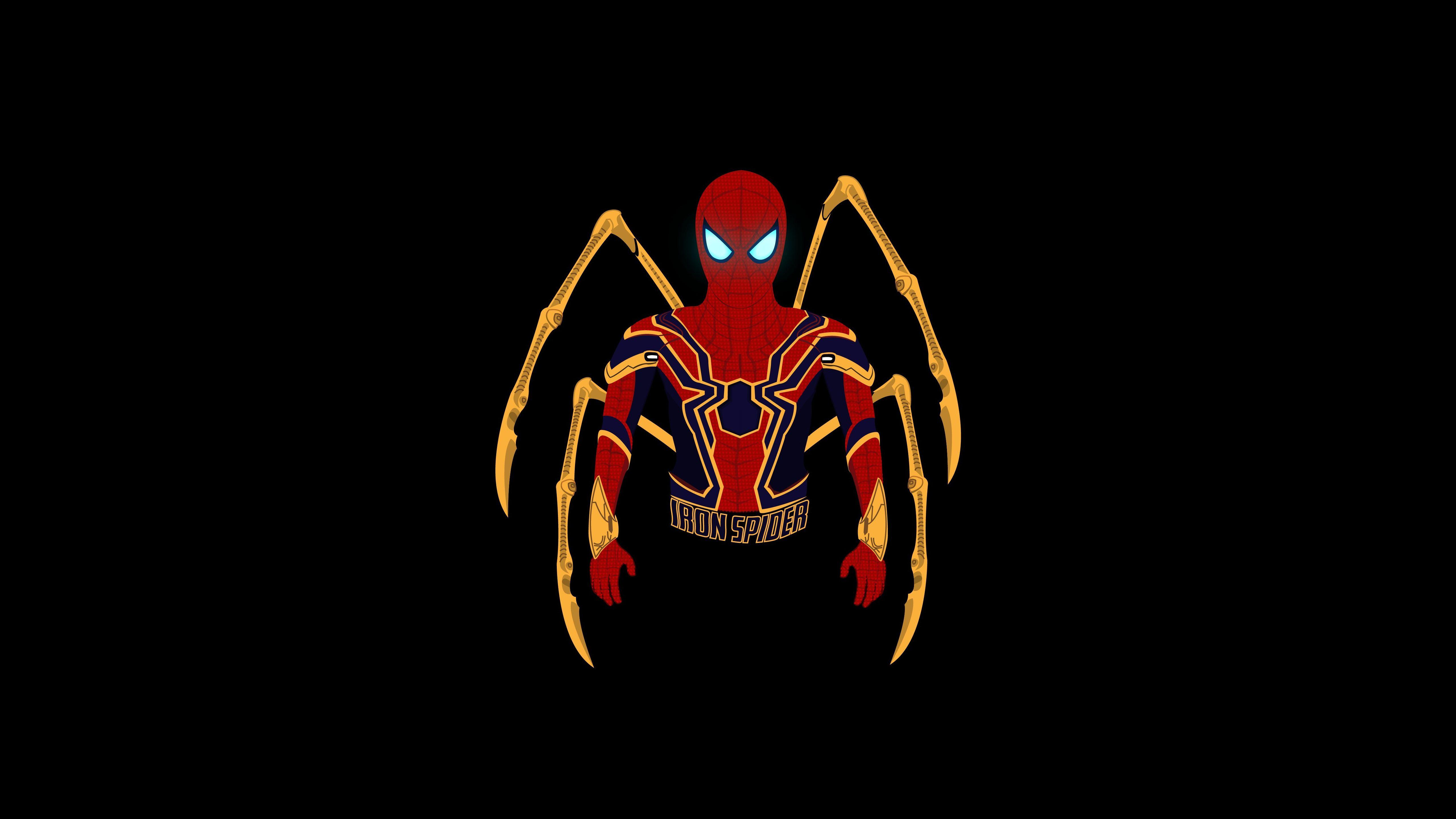 Wallpaper Iron Spider, Marvel Comics, Minimal, Dark background