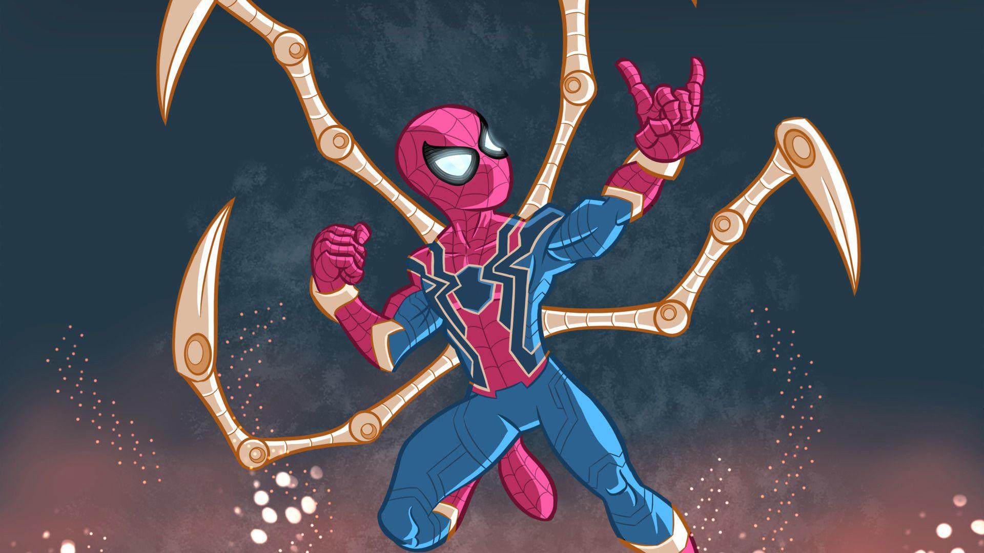 Iron Spider Suit Artwork, HD Superheroes, 4k Wallpaper, Image