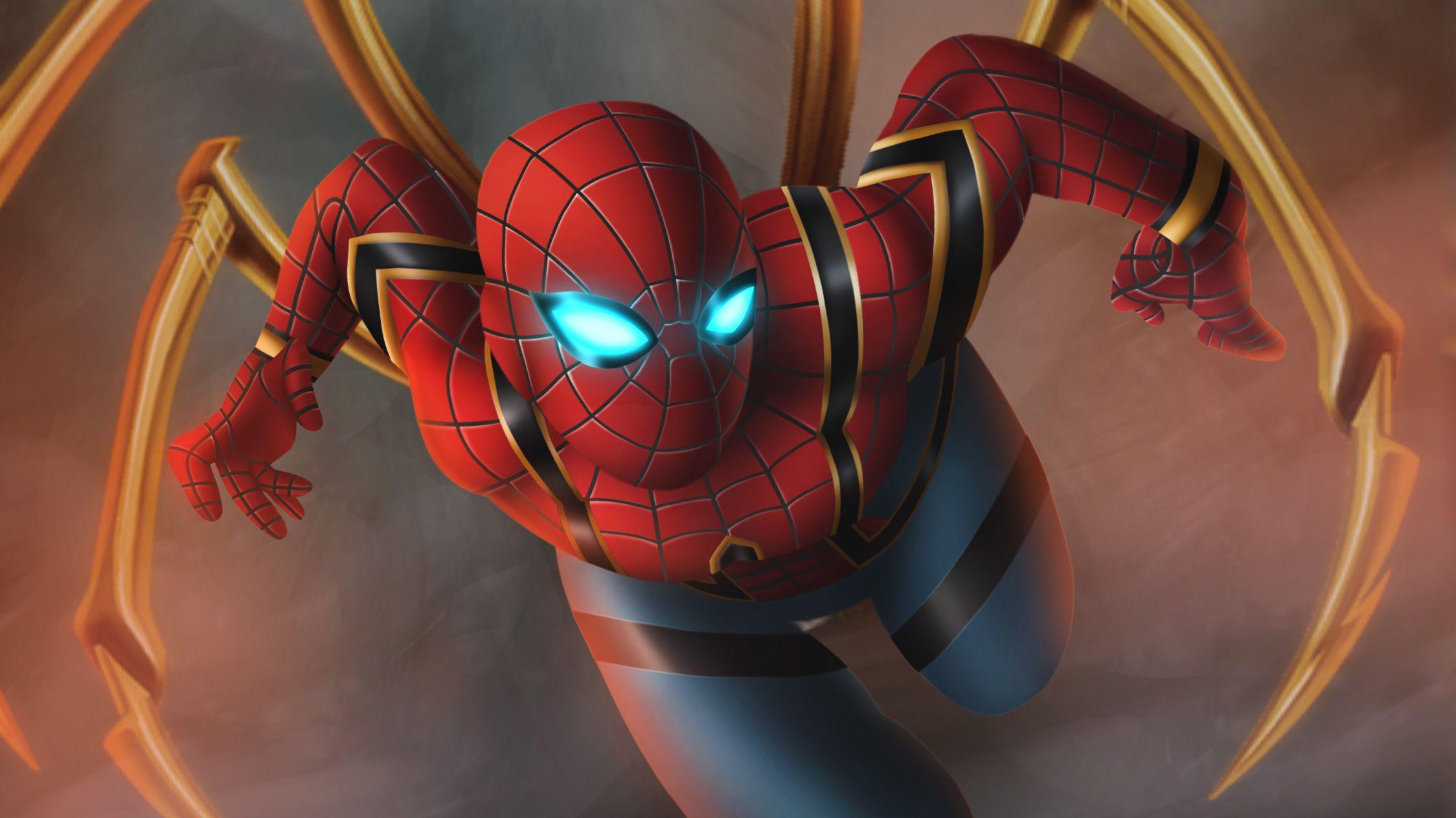Iron Spiderman Artwork, HD Superheroes, 4k Wallpaper, Image
