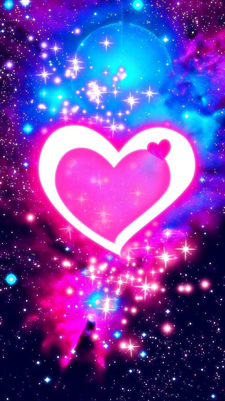 Cute galaxy heart pink. iPhone wallpaper sky, Heart wallpaper, Cool background wallpaper