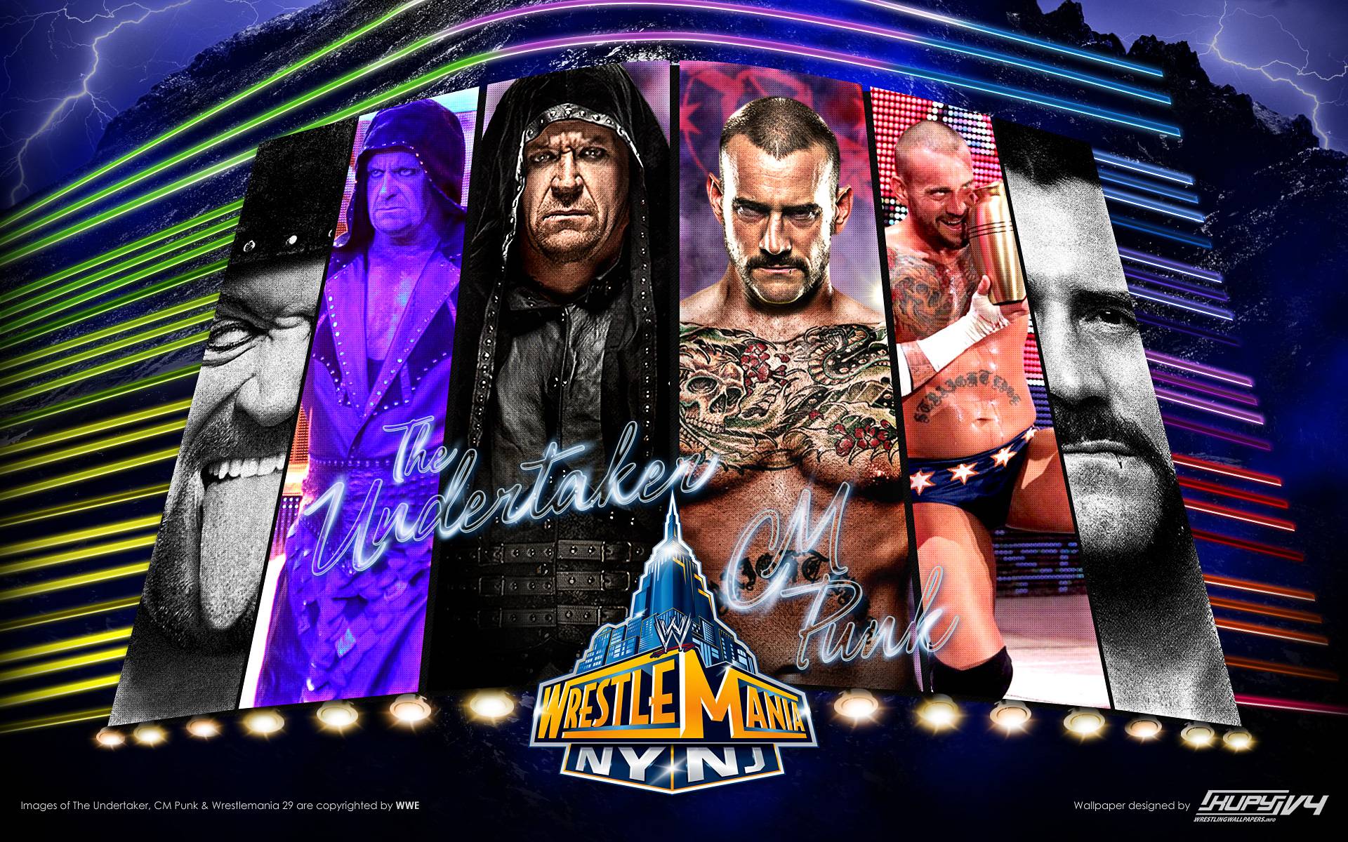 NEW WrestleMania 29 wallpaper: The Undertaker vs. CM Punk