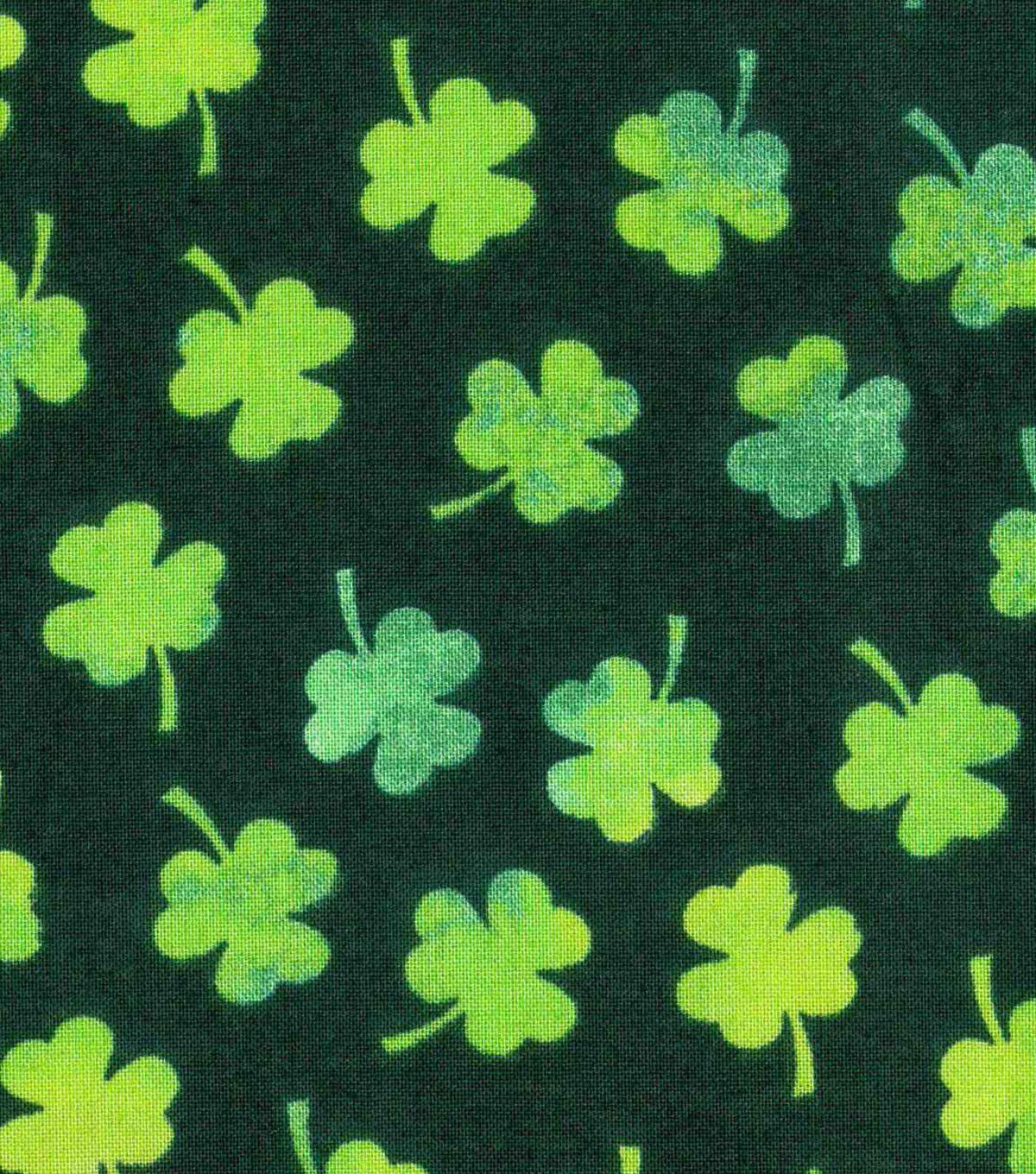 St. Patrick's Day Fabric -Watercolor Shamrocks