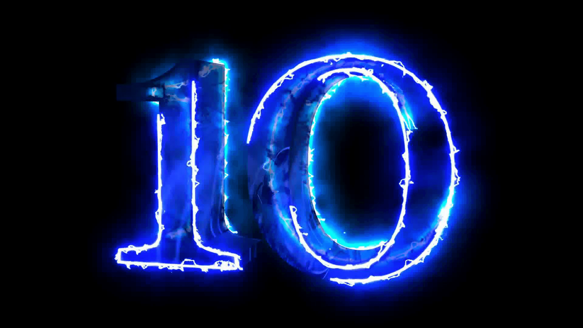 Blue energy chart countdown digits form 10 to 1. Top ten hot numbers