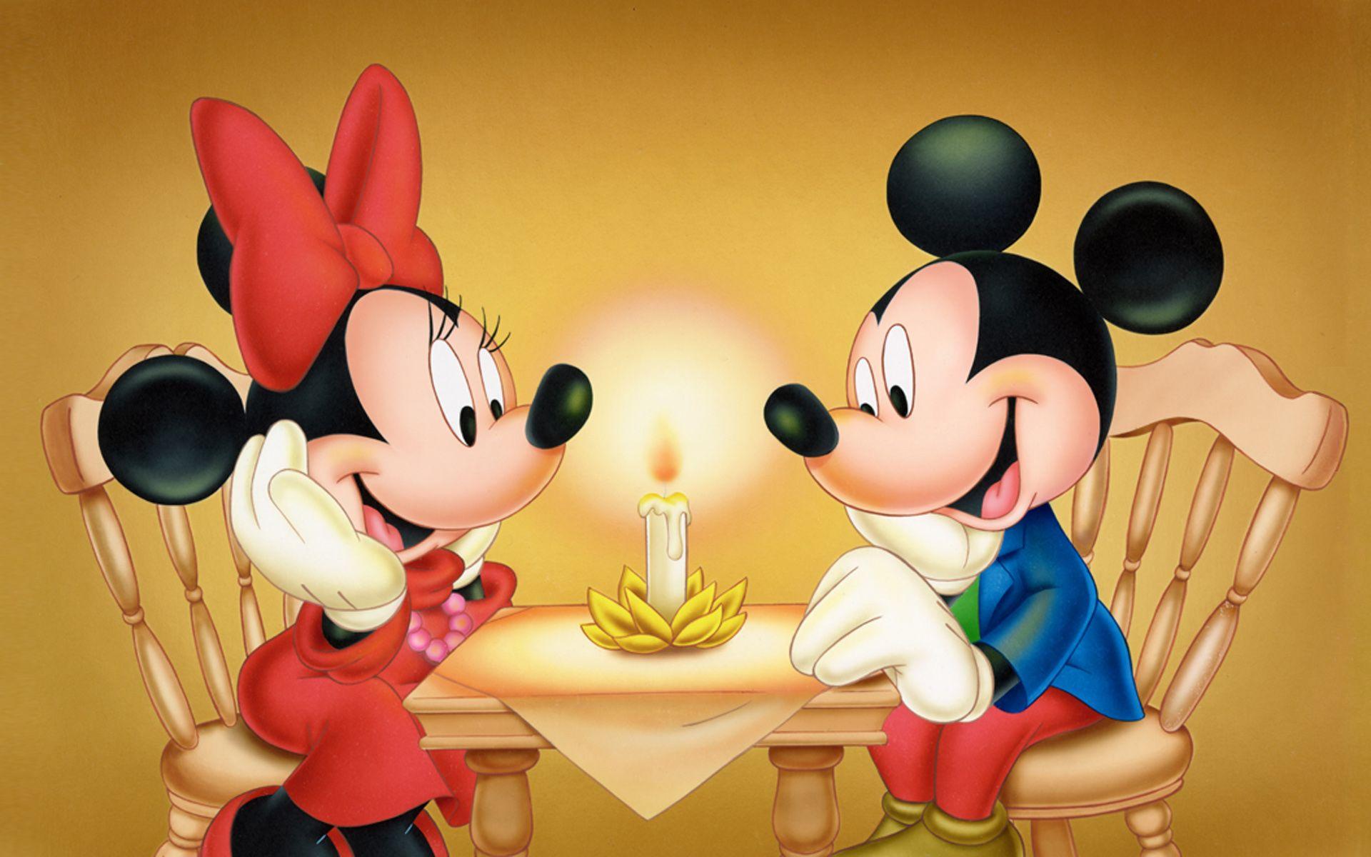 Mickey And Minnie Mouse Loving Meeting Disney Picture Photo