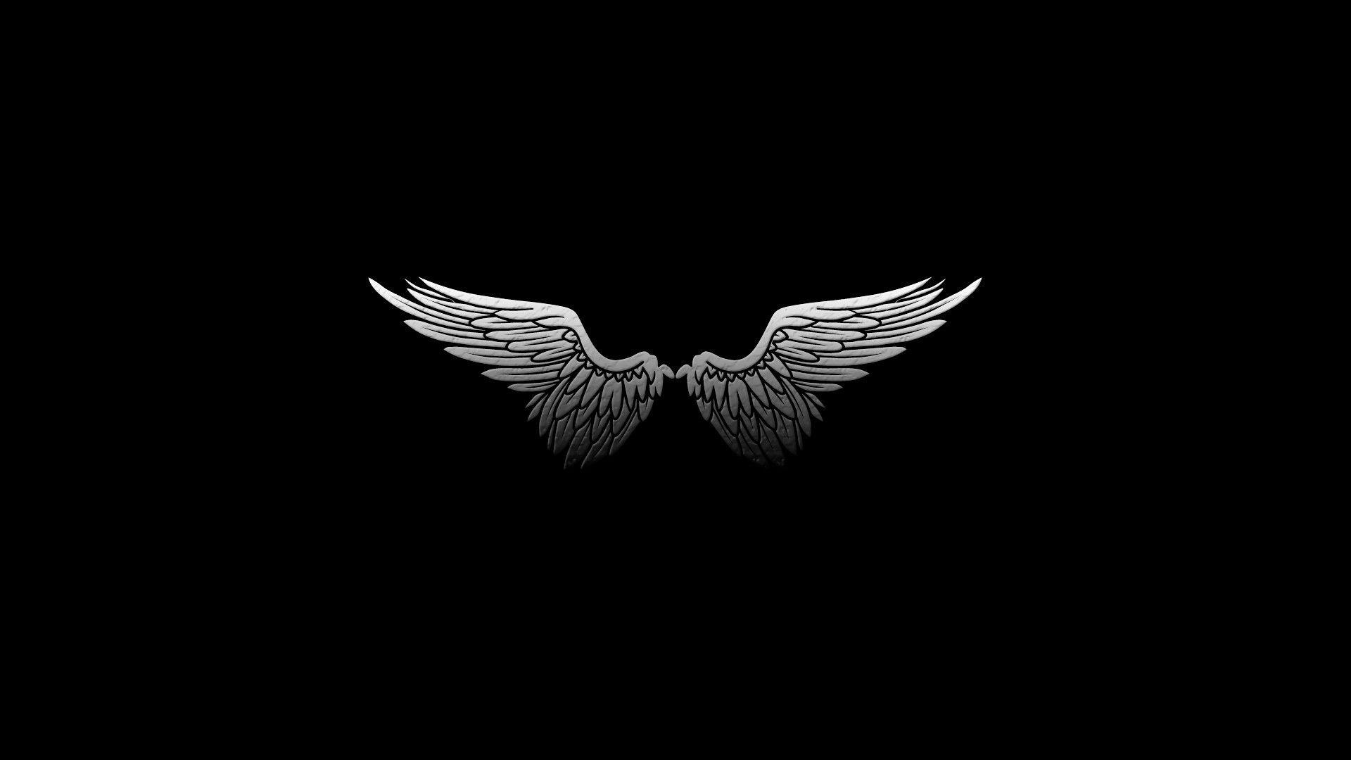 Black wallpaper with wings wallpaper and image