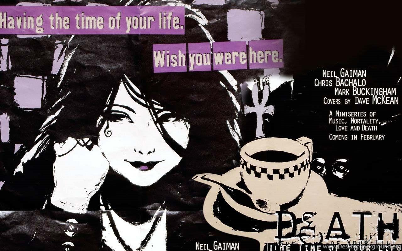 Neil Gaiman Sandman Comics Death Text Wallpaper Desktop Background