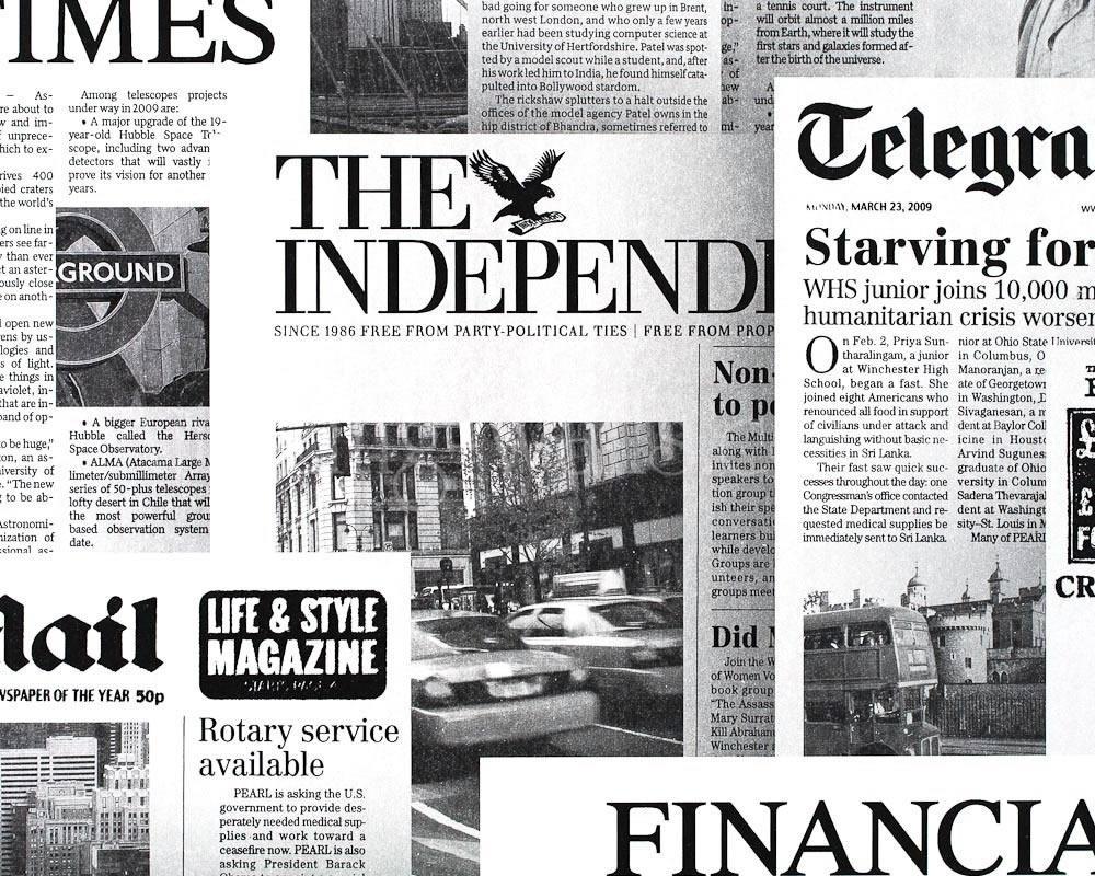 Black And White Newspaper Wallpaper. World of Label