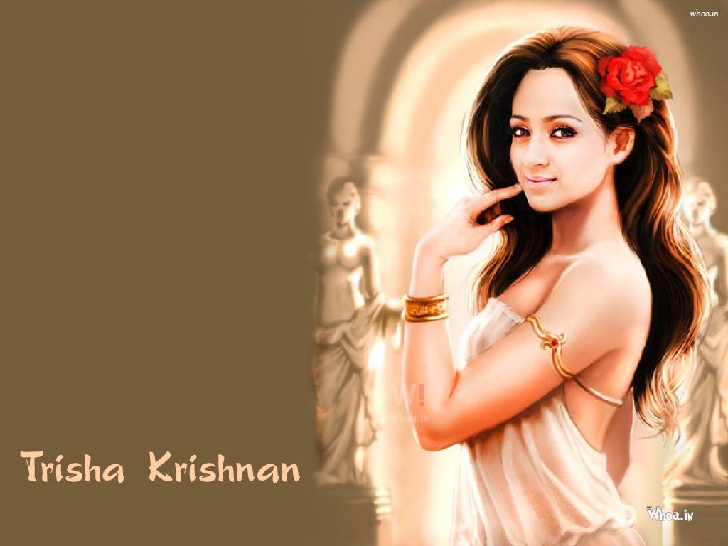 Trisha Krishnan Painting Art Wallpaper