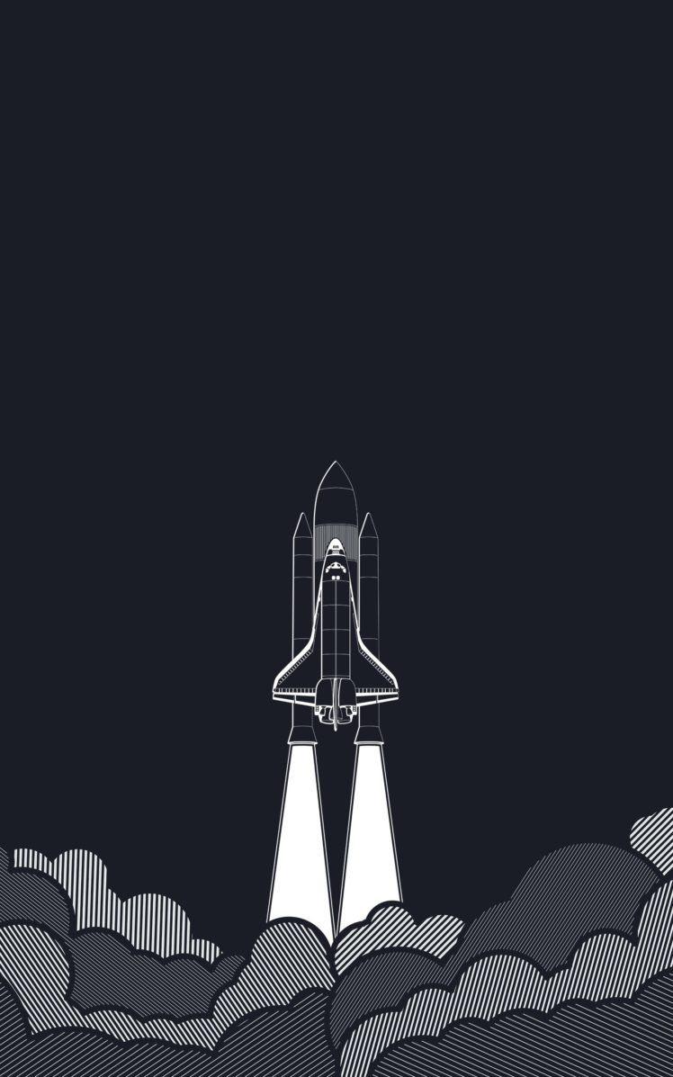 space shuttle, Minimalism, Portrait display HD Wallpaper / Desktop
