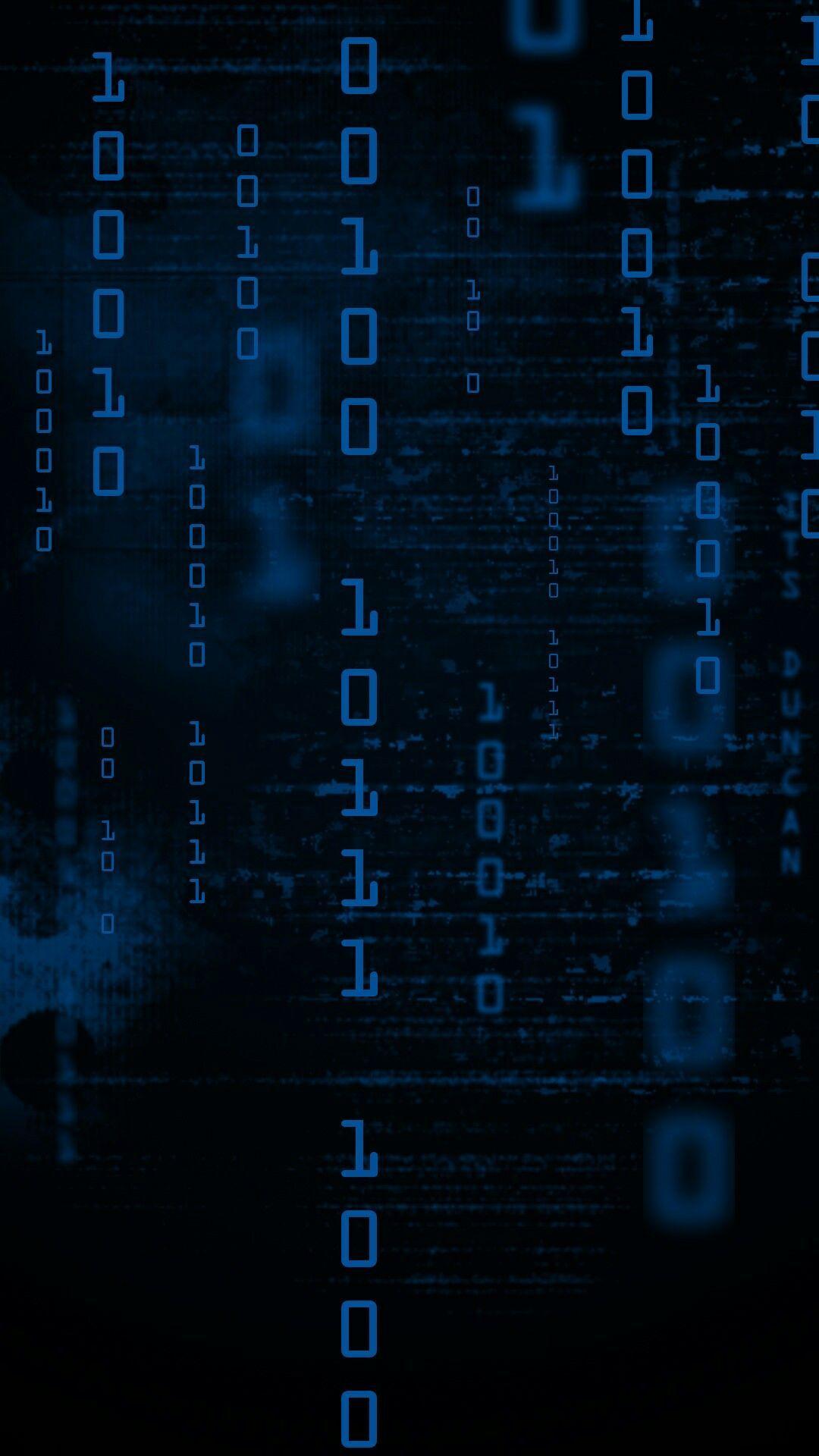 Blue Cyber Numbers Wallpaper. *Abstract and Geometric Wallpaper