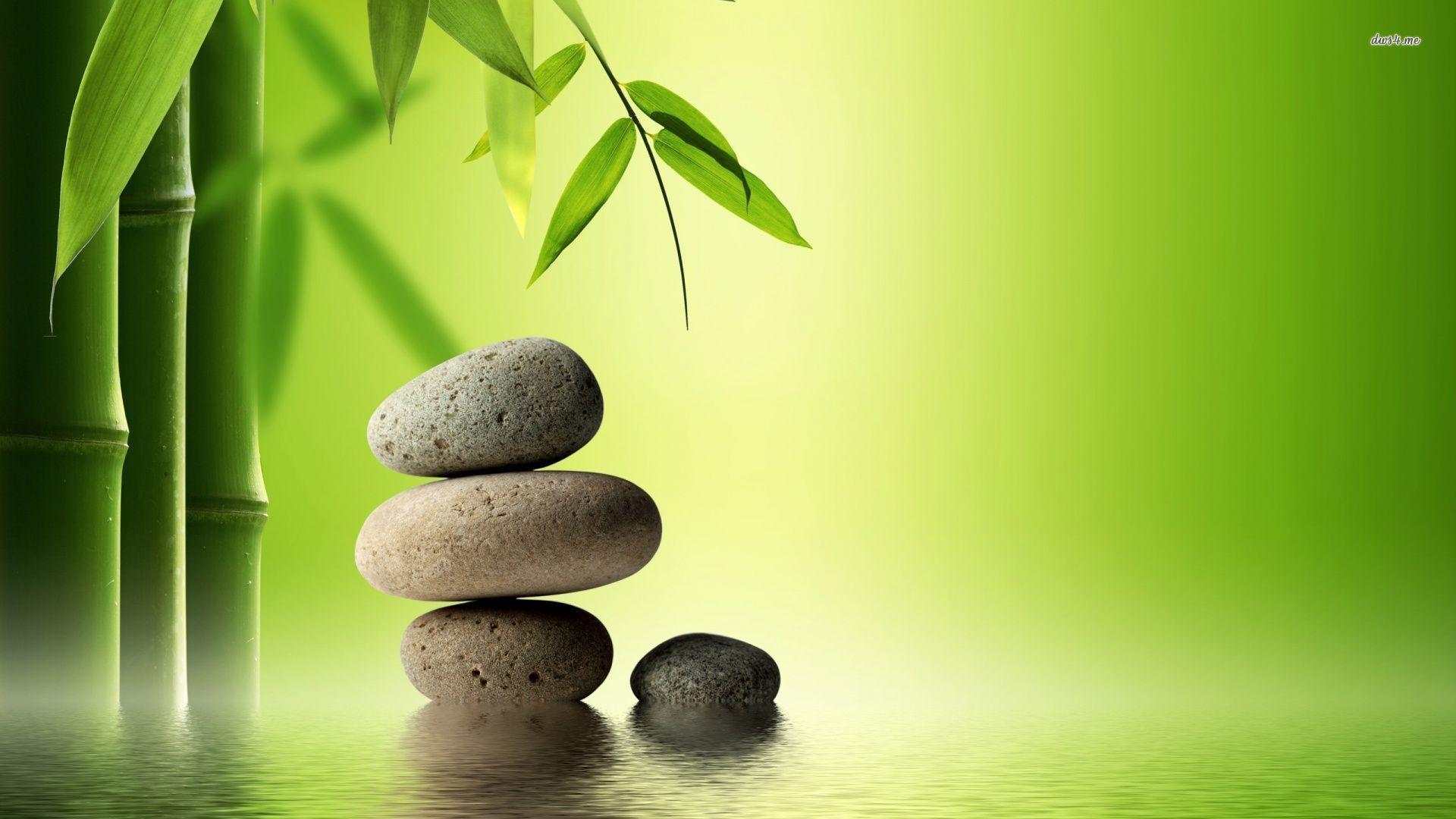 Bamboo and zen stones wallpaper. love it. Zen