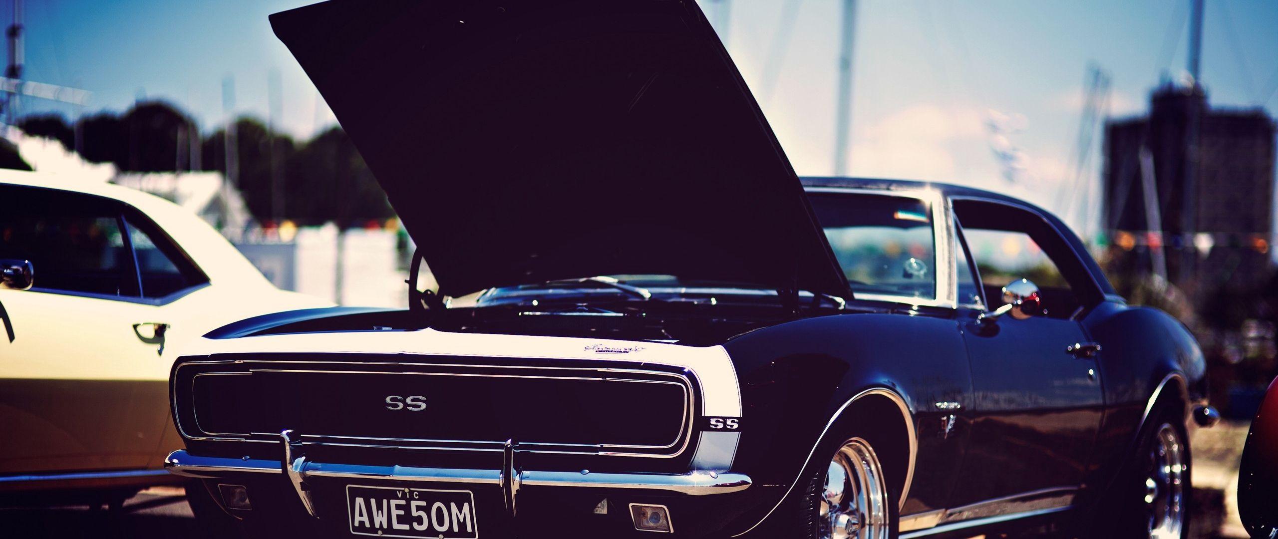 Download wallpaper 2560x1080 american cars, muscle, stylish, car