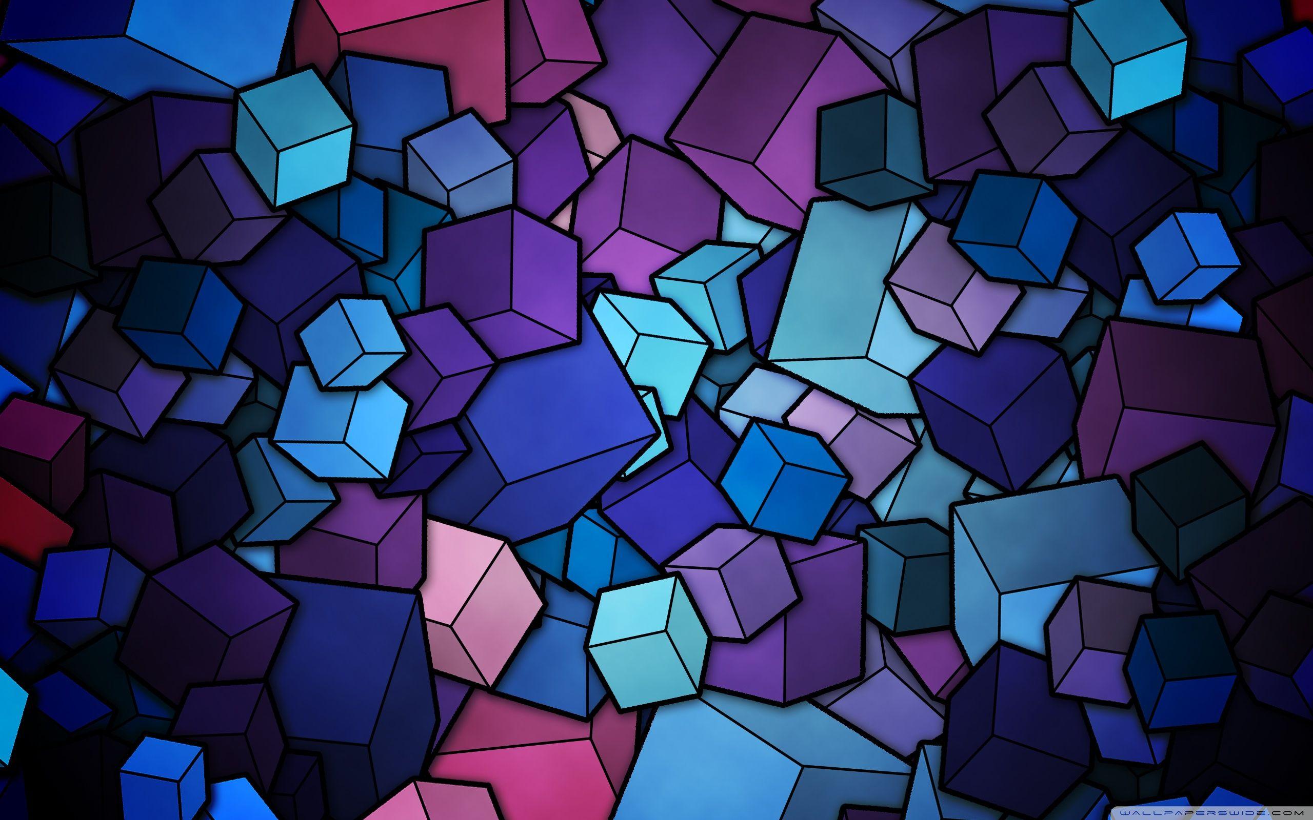 Blue Cubes ❤ 4K HD Desktop Wallpaper for 4K Ultra HD TV • Dual