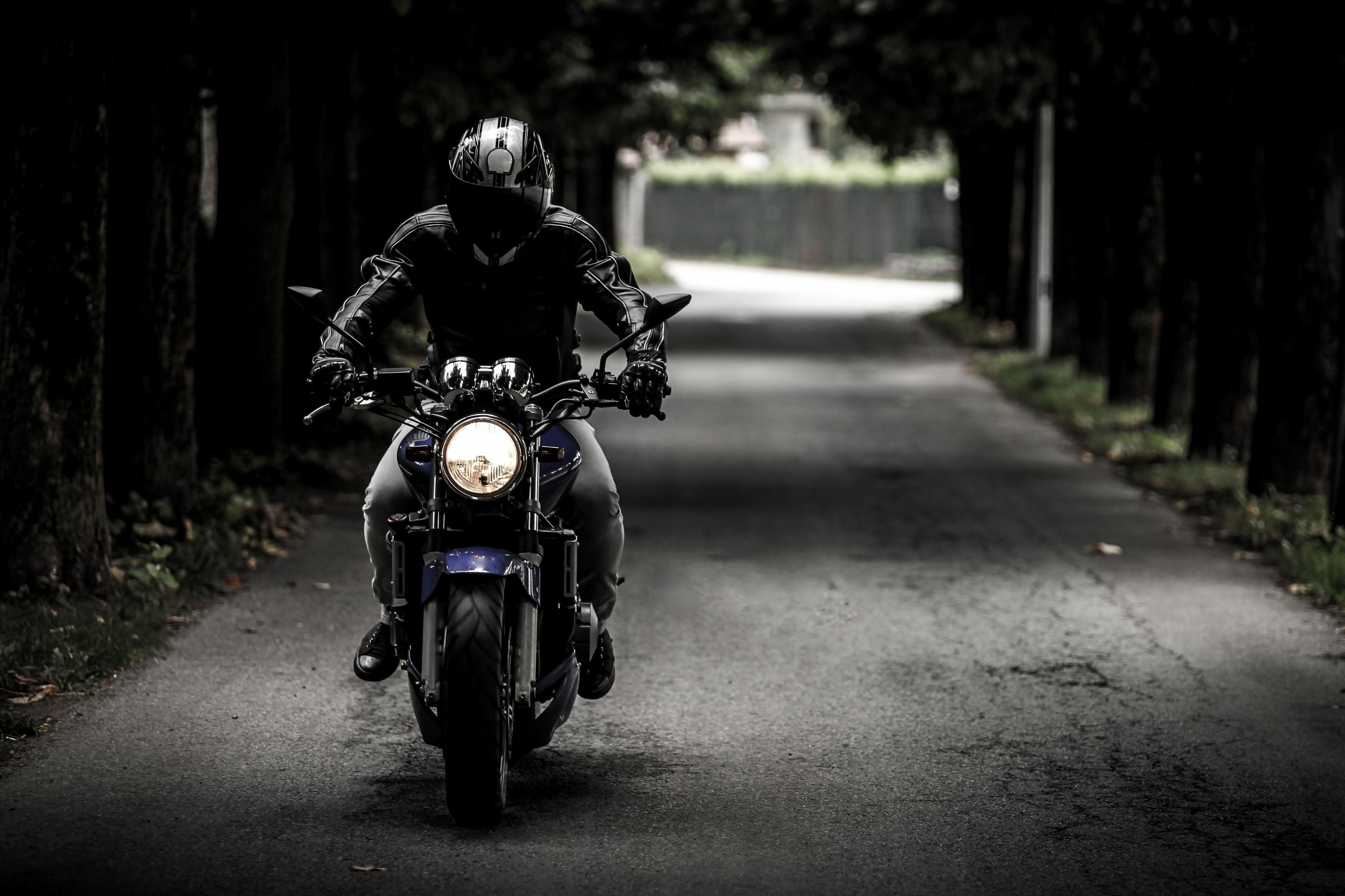 Biker in Woods Wallpaper