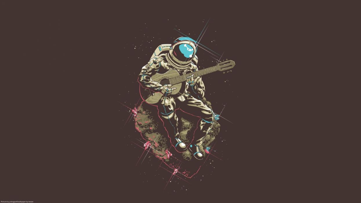 Astronaut Nasa Space Sci Fi Guitar Music Wtf Wallpaperx1440