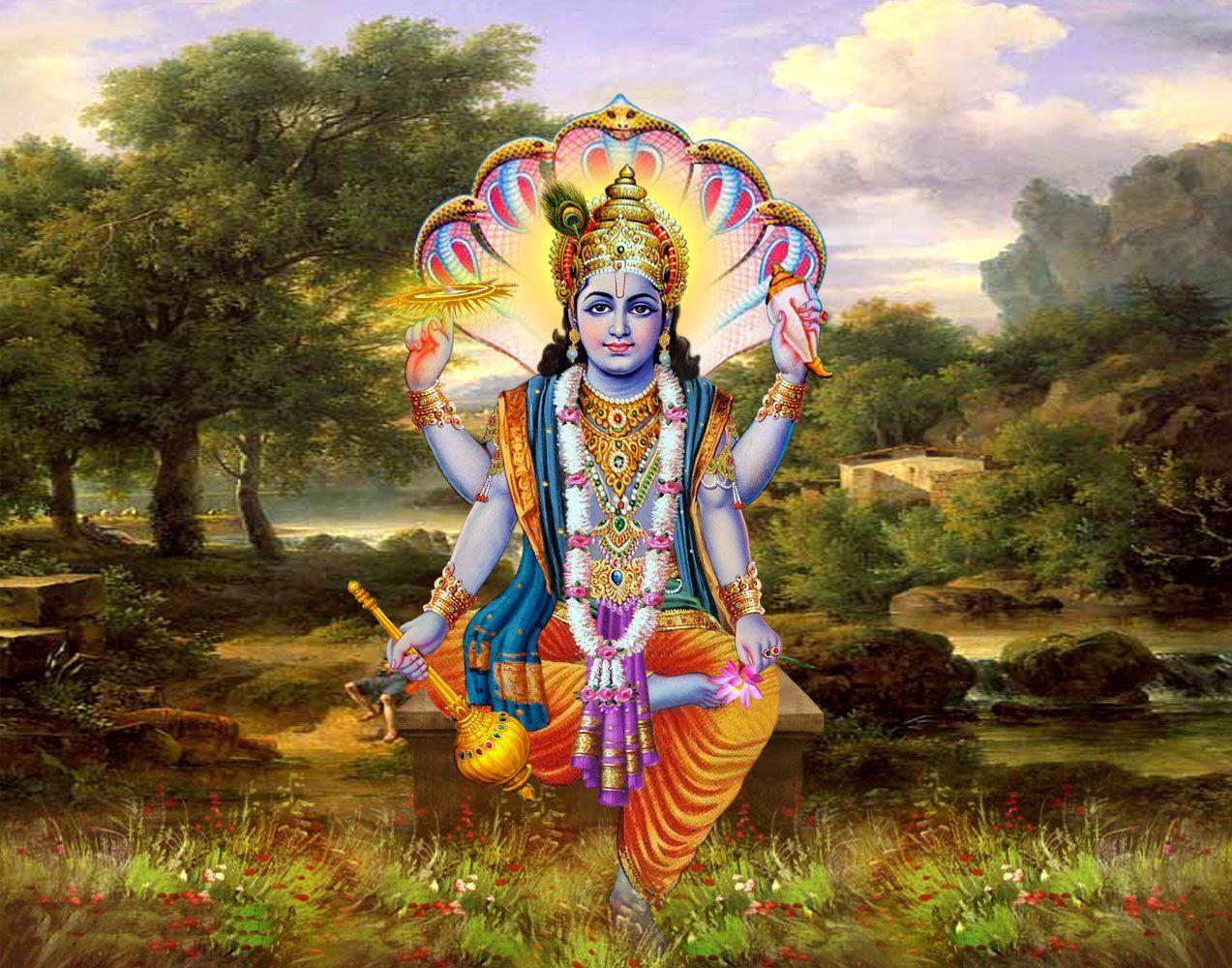 Lord Vishnu HD Wallpaper. God Vishnu. Latest Desktop Wallpaper