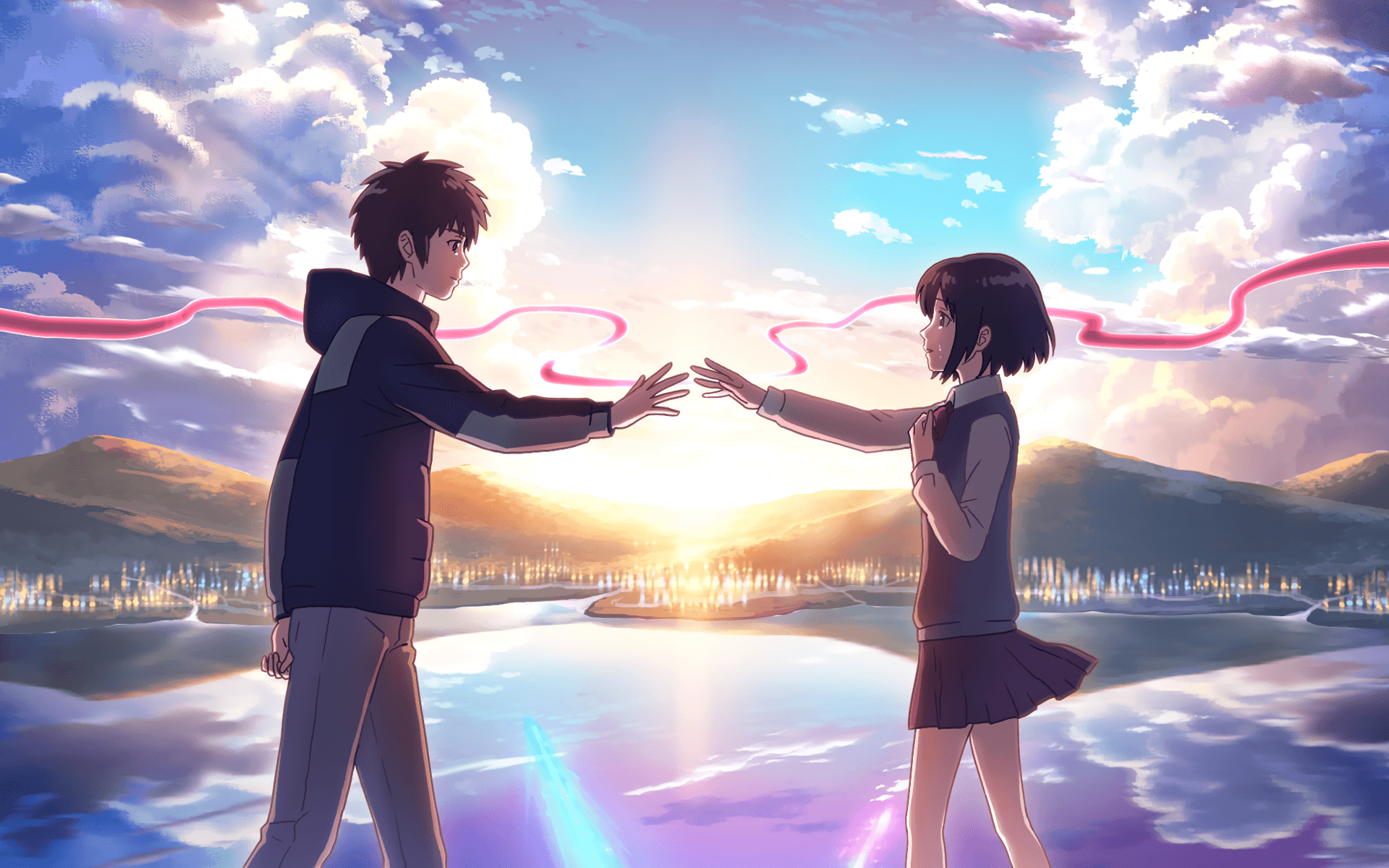 Anime Your Name. Mitsuha Miyamizu Kimi No Na Wa. Taki