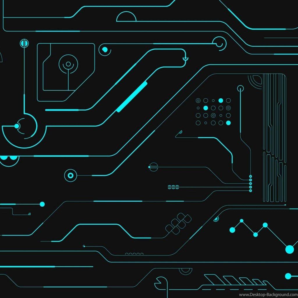 Electronic Circuit Dual Screen iPad 3, 4 & Air Wallpaper Desktop