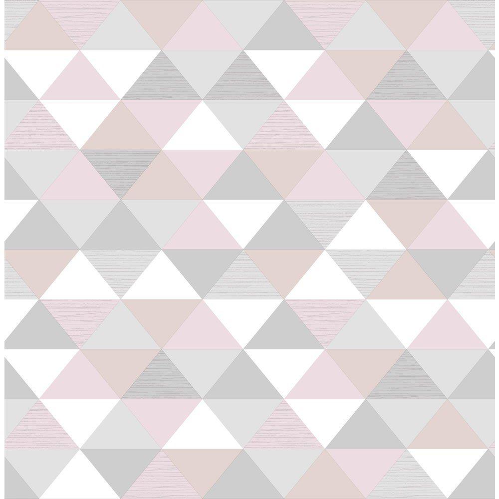 Wilko Wallpaper Geo Triangles Blush