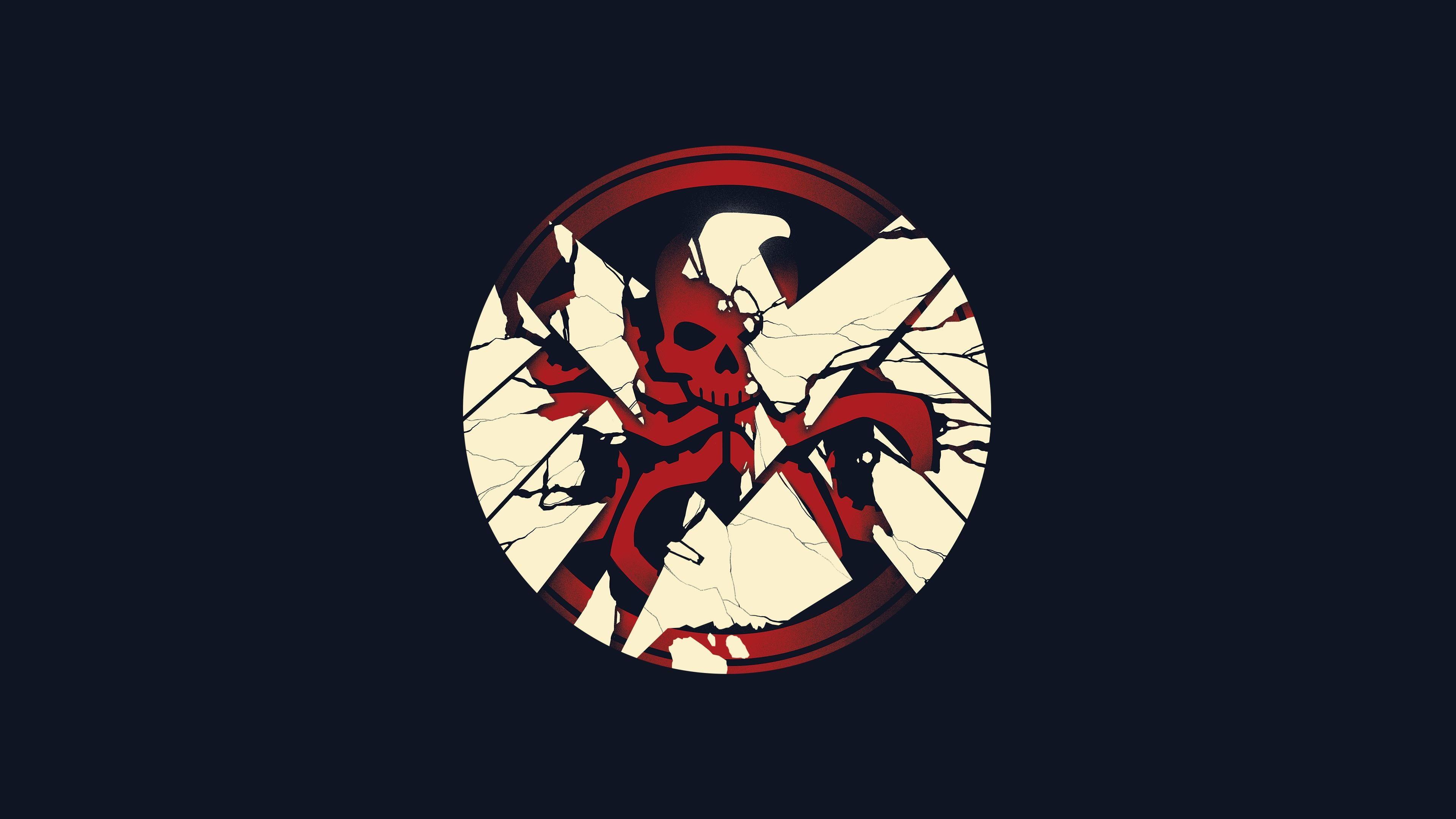 Red skull logo HD wallpaper