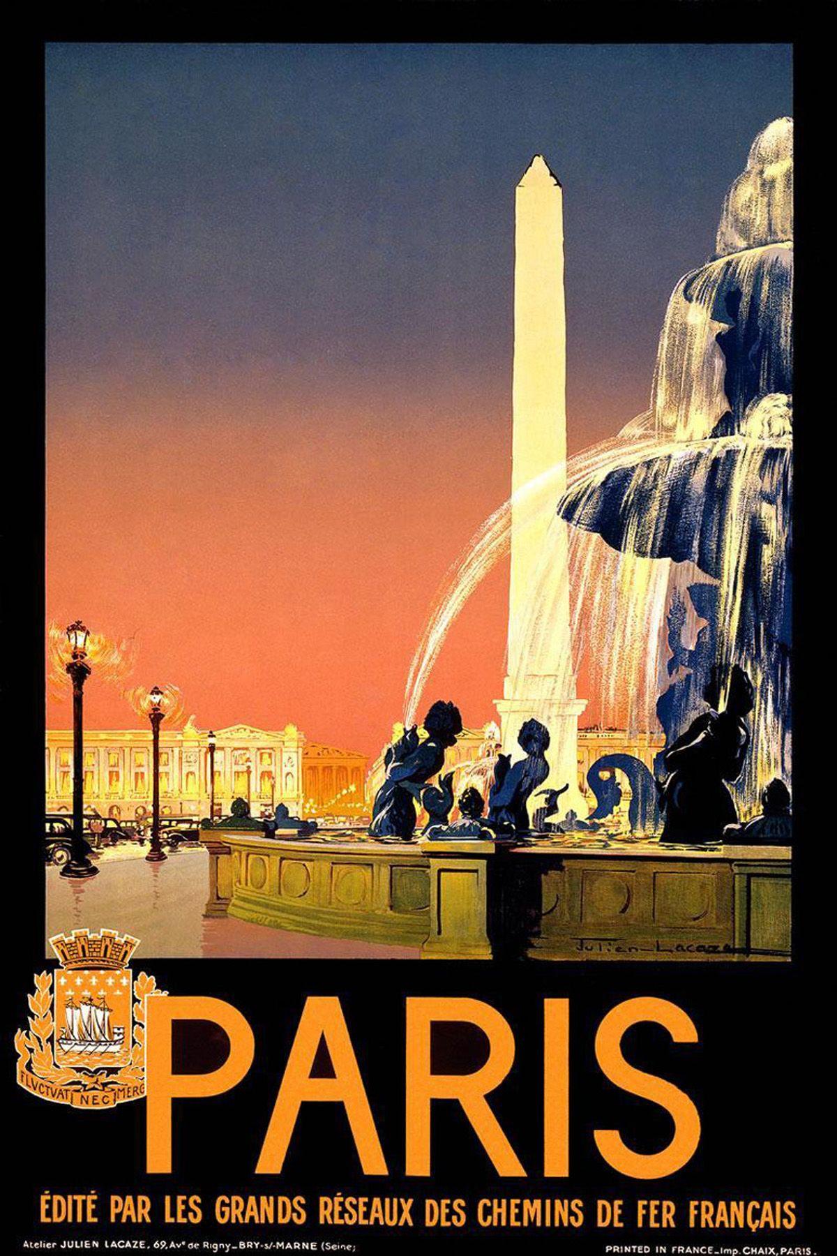 vintage Paris posters. Un jour de plus à Paris
